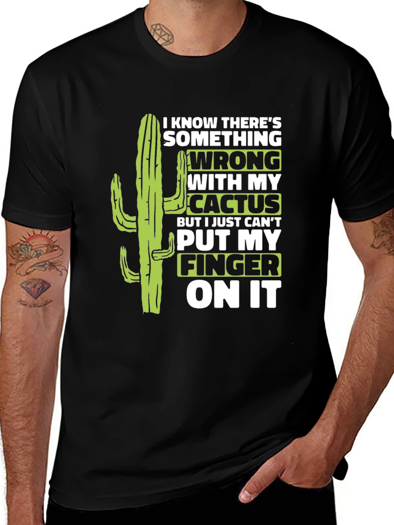 Variant 23 of Funny Cactus T-Shirt - Something's Wrong Humor Tee