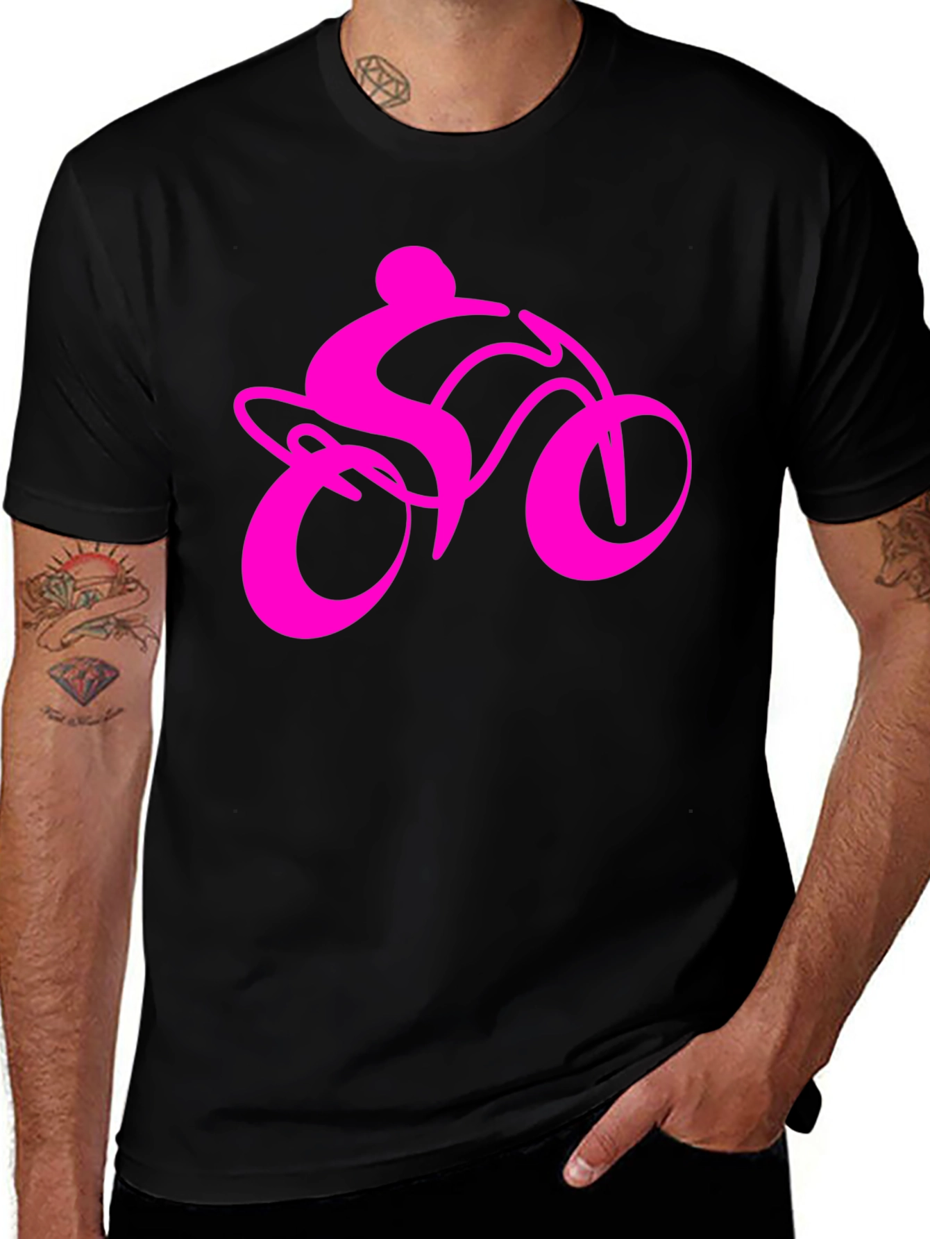 Variant 10 of Motorbike Graphic T-Shirt - Black