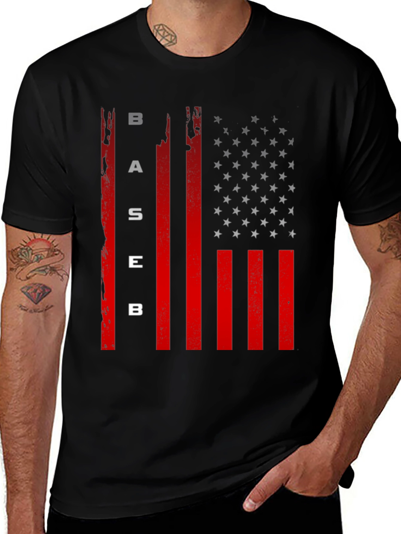 Variant 14 of Baseball American Flag T-Shirt