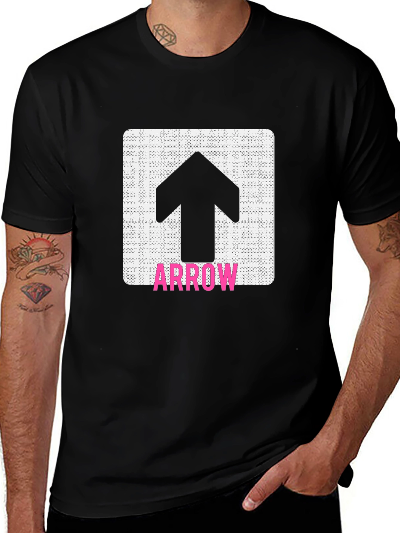 Variant 17 of Upward Arrow Graphic Tee - Black Casual Shirt