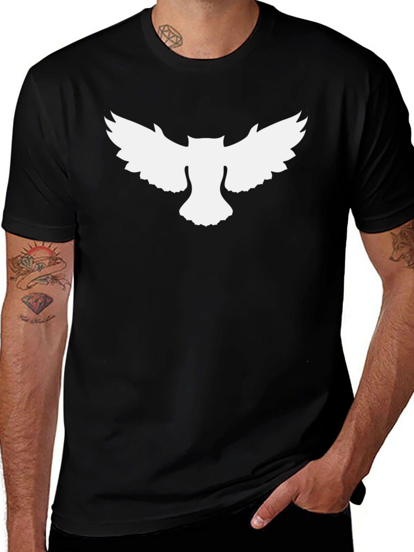 Variant 19 of Owl Graphic Print Black T-Shirt