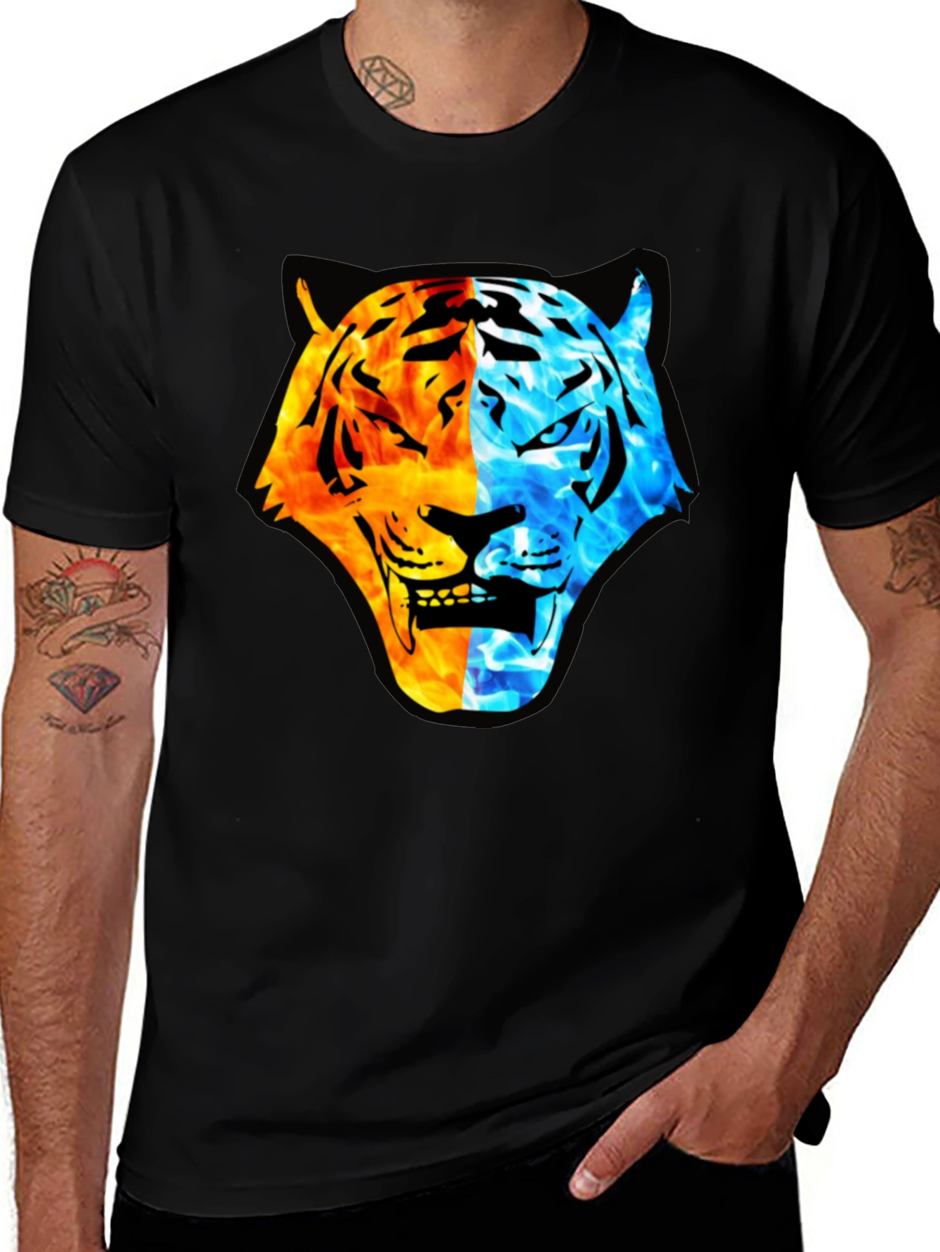 Variant 14 of Fire and Ice Tiger Graphic T-Shirt
