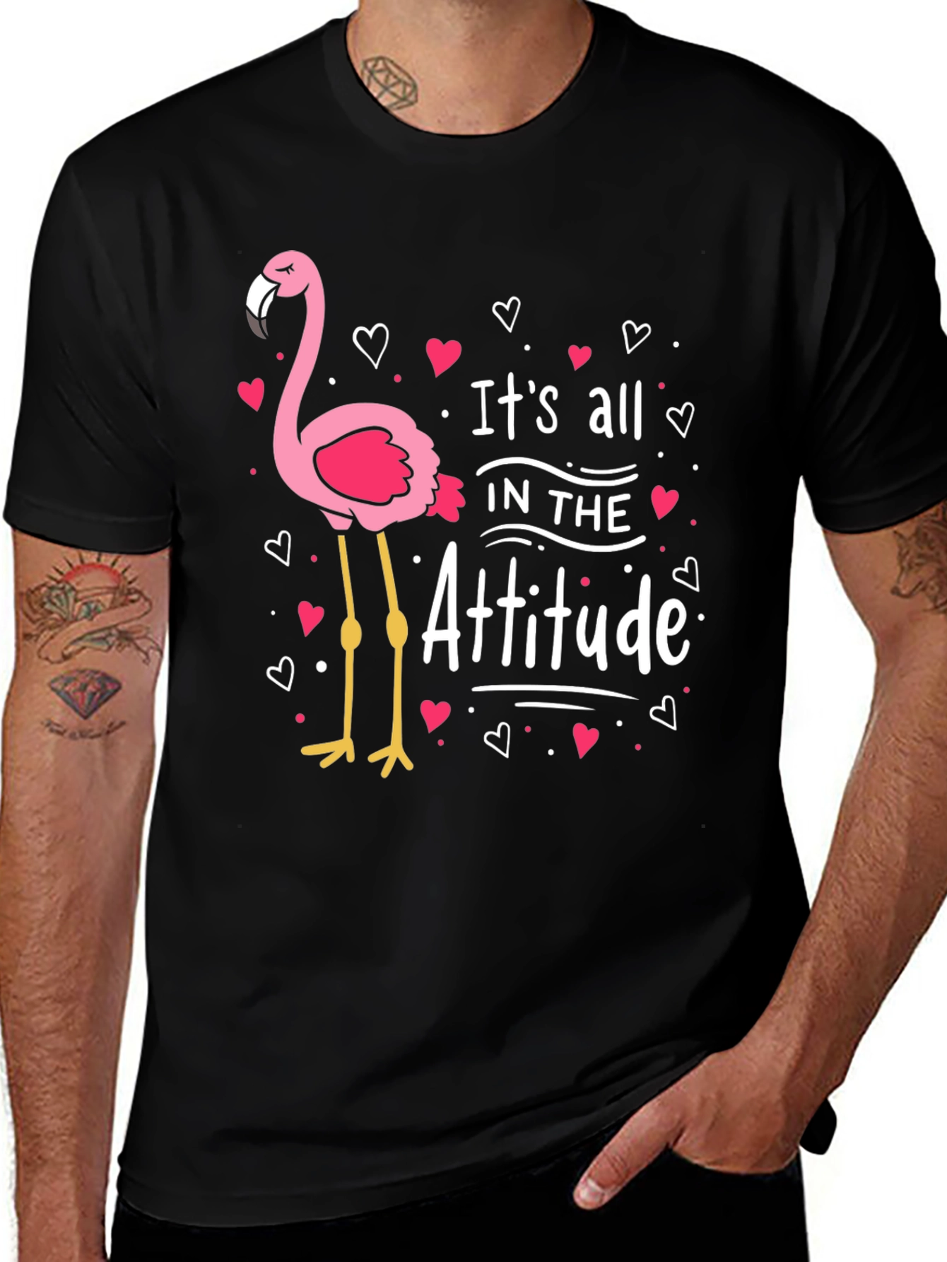 Variant 7 of It's All in the Attitude Flamingo Graphic Tee