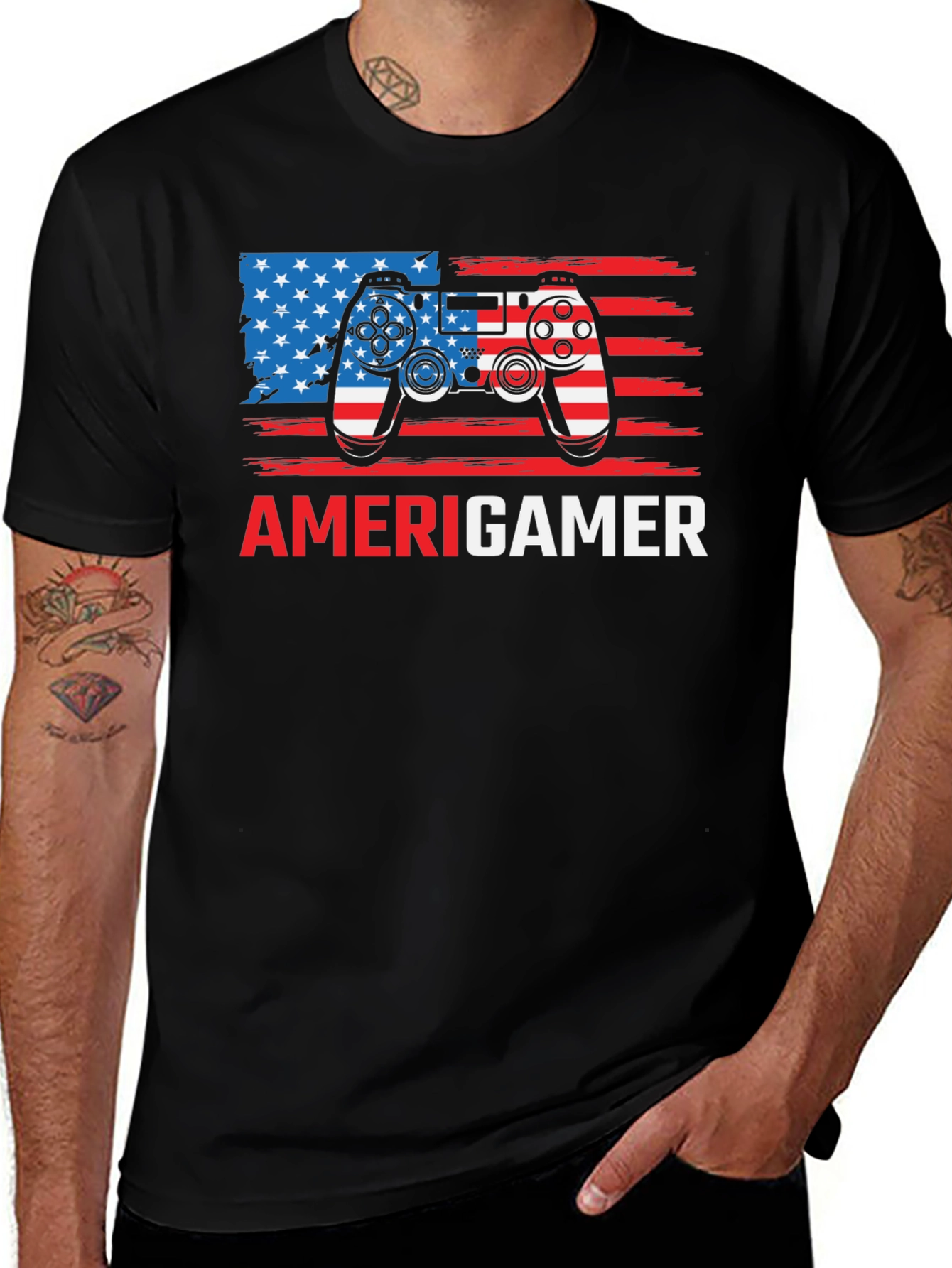 Amerigamer T-Shirt - Patriotic Gamer Apparel