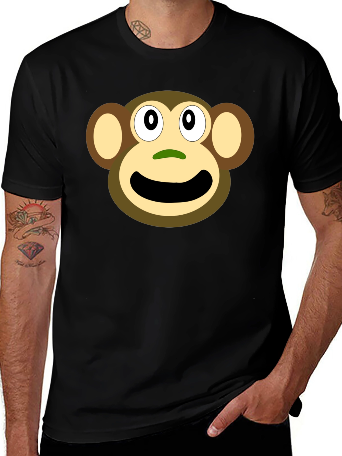 Variant 7 of Monkey Face Graphic T-Shirt - Fun & Playful Design