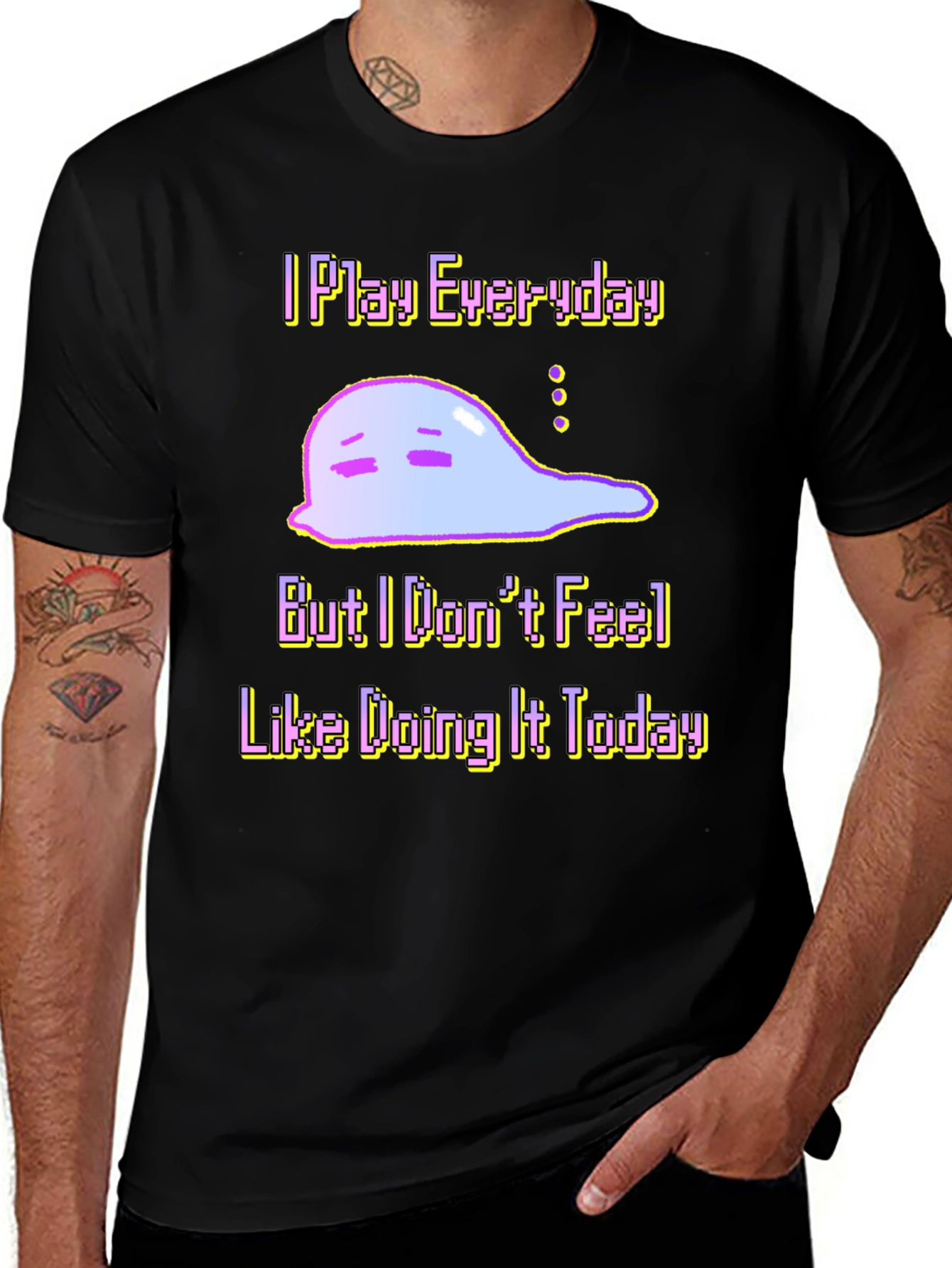 Variant 19 of I Play Everyday Graphic Tee - Lazy Gamer Shirt