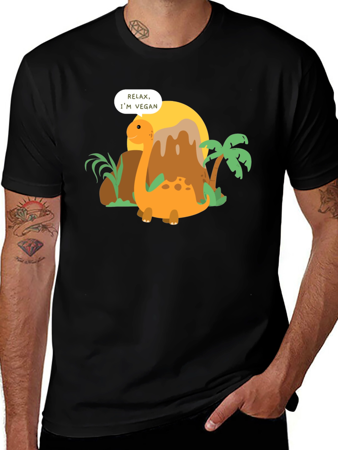 Variant 19 of Relax Vegan Dinosaur Graphic T-Shirt