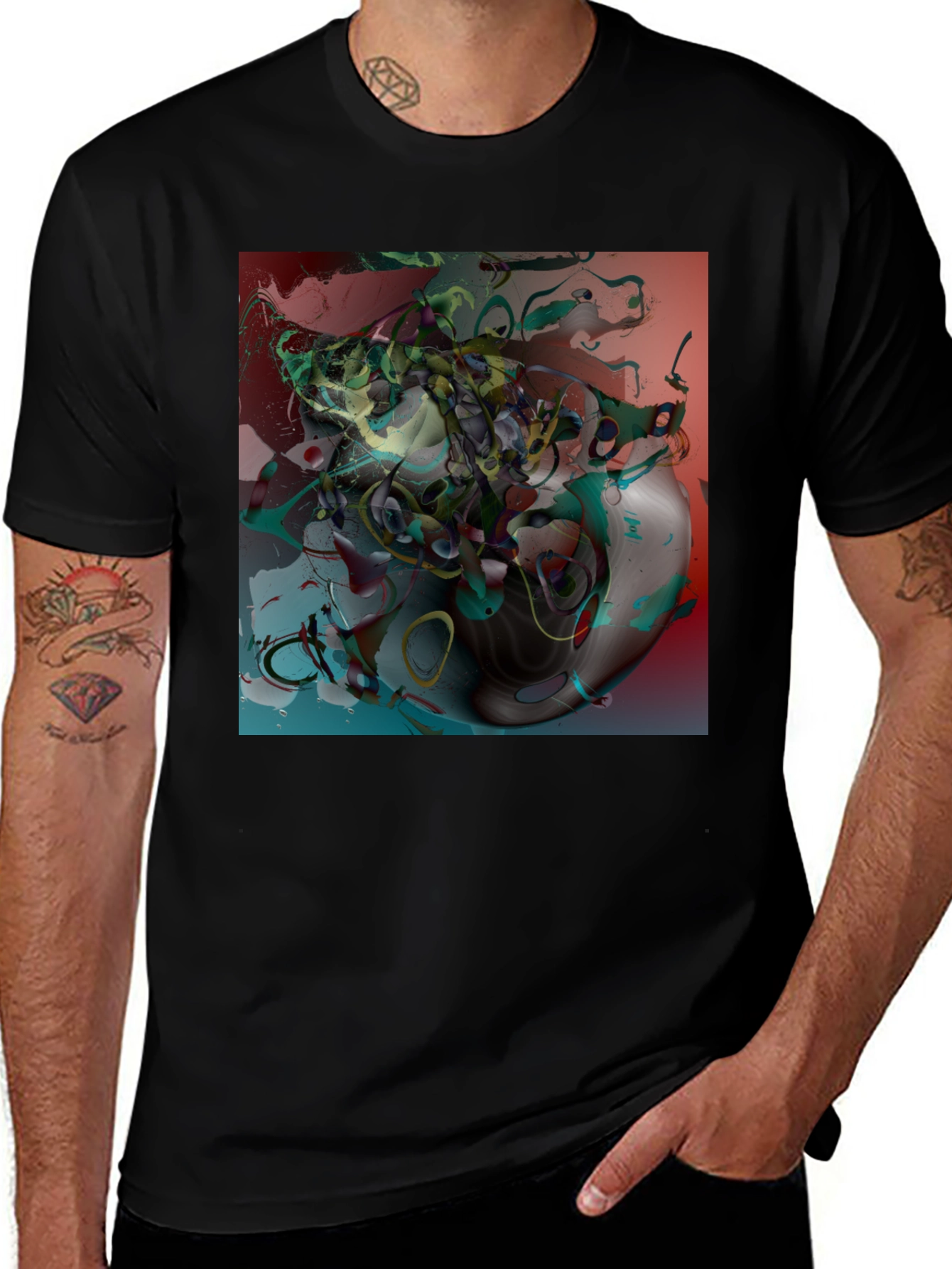 Variant 21 of Abstract Art Black T-Shirt