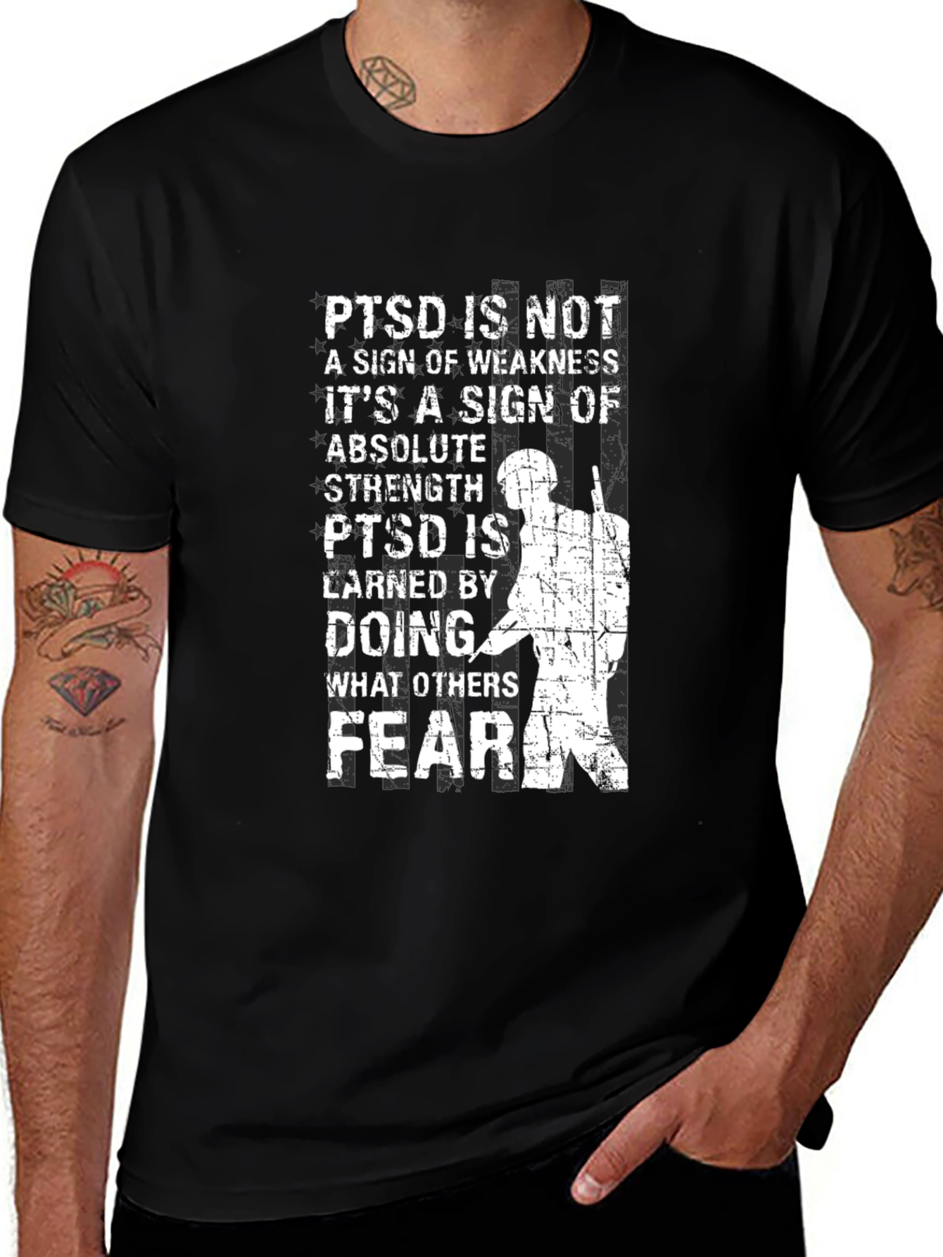 PTSD Strength Graphic Tee - Military Supporter Shirt