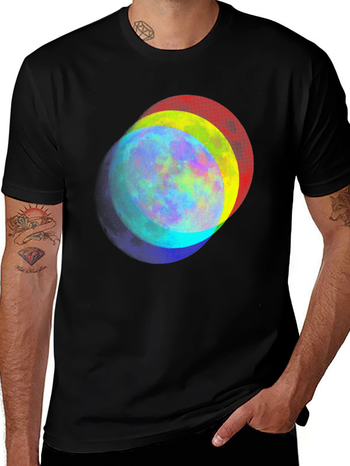 Variant 22 of Colorful Moon Phases Graphic T-Shirt