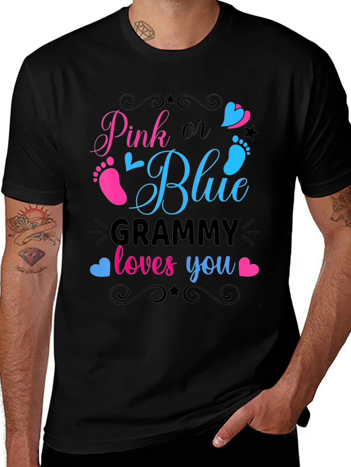 Pink or Blue GRAMMY Loves You Gender Reveal T-Shirt