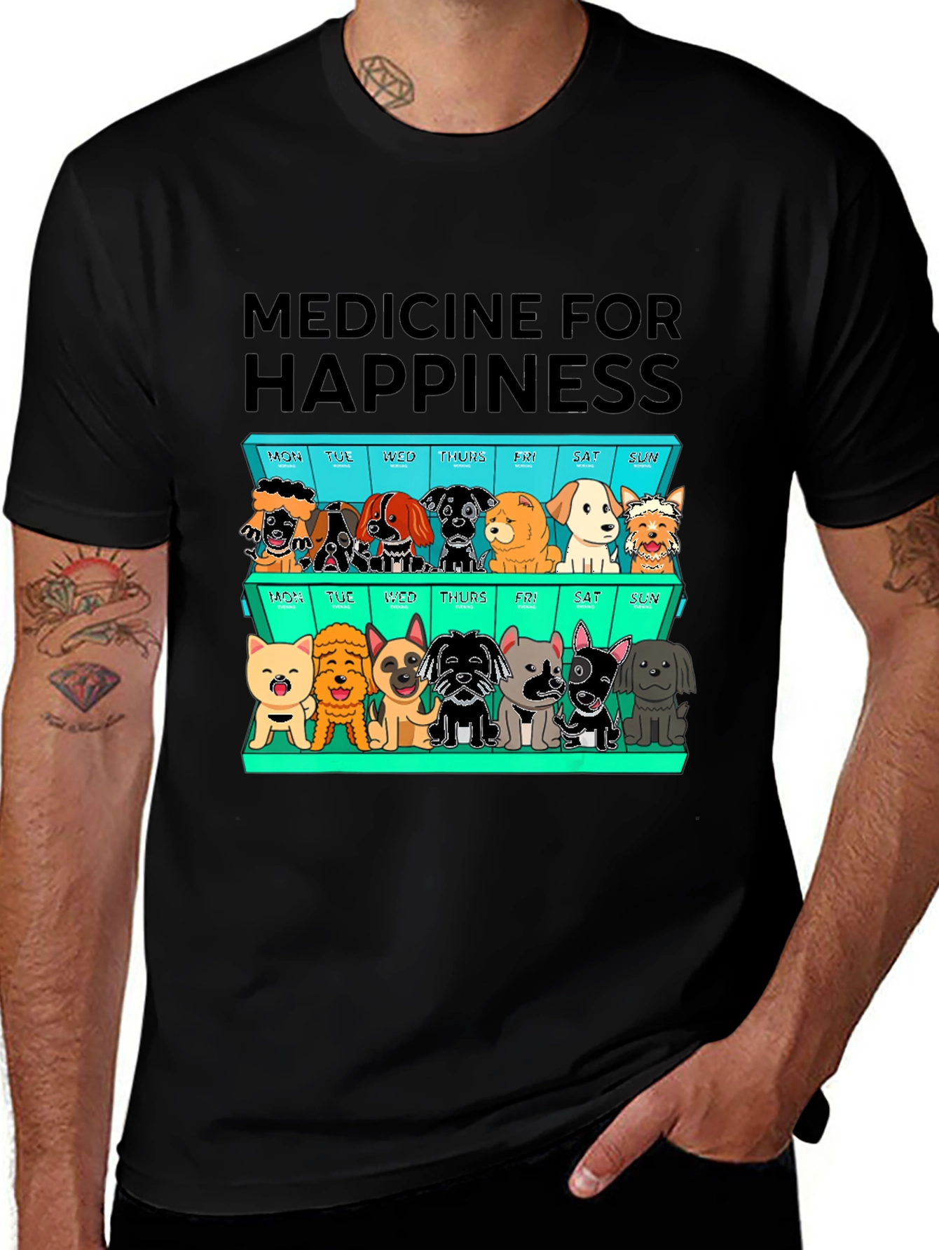 Variant 22 of Dog Lover "Medicine For Happiness" T-Shirt