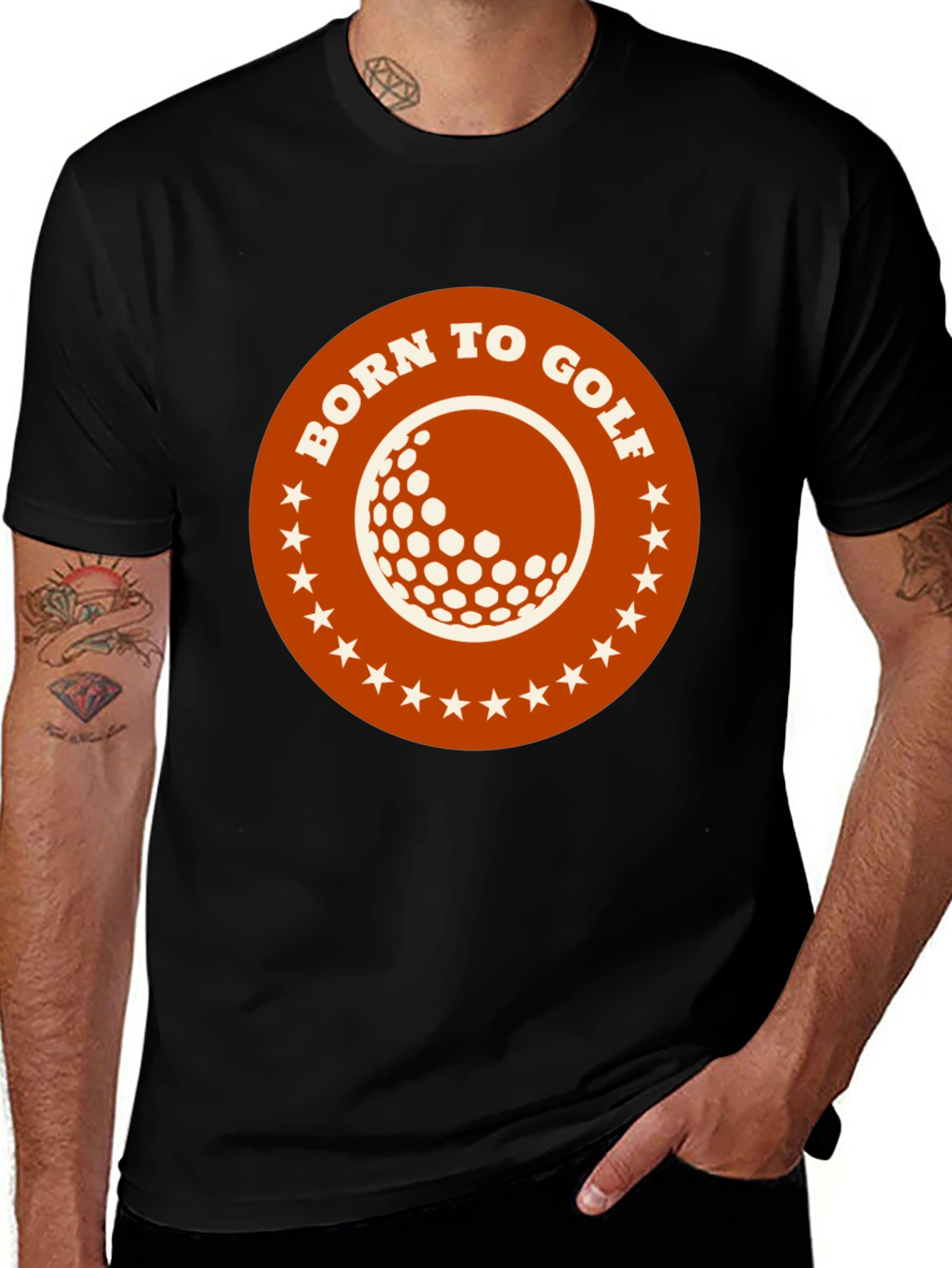 Variant 5 of Born to Golf Graphic Tee - Black