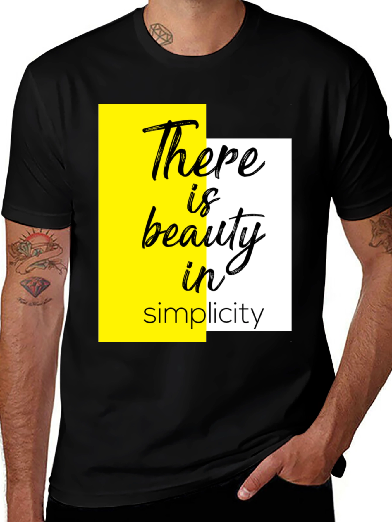 Black Beauty in Simplicity Black Graphic Tee main image