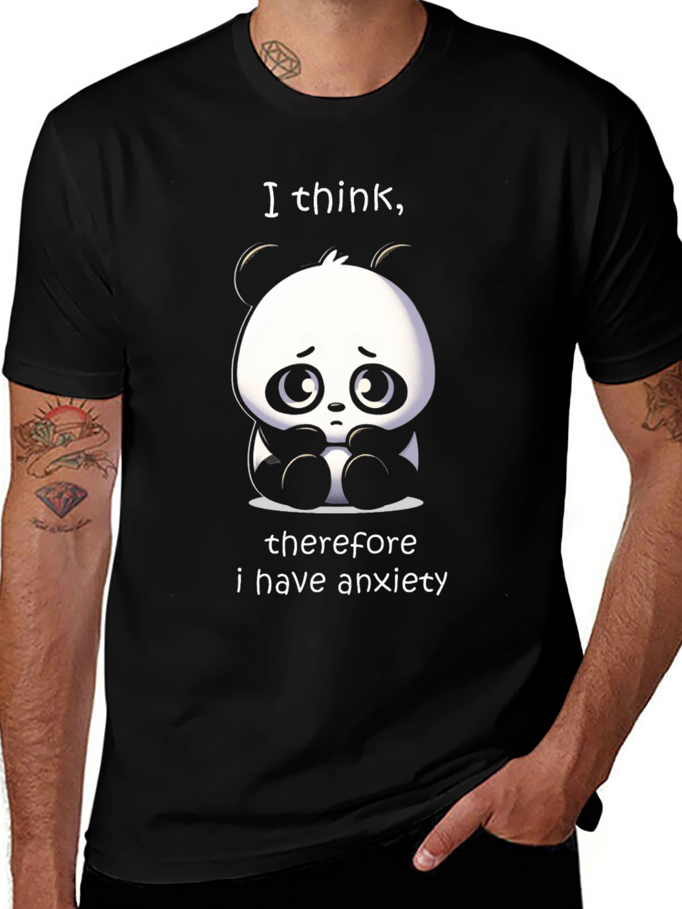 Variant 27 of Anxiety Panda T-Shirt - Funny Graphic Tee