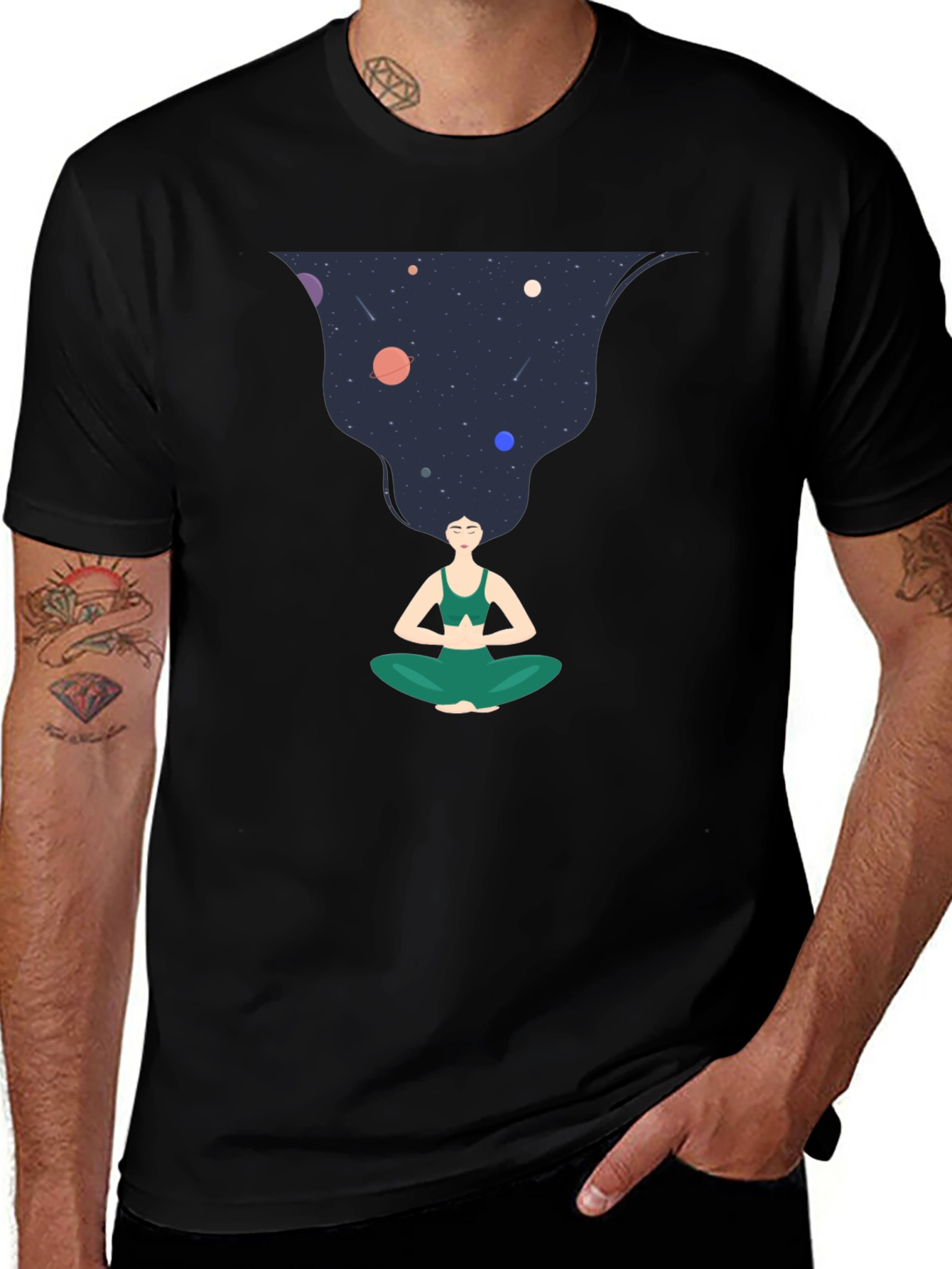Variant 13 of Yoga Galaxy Mind T-Shirt - Meditate in Style