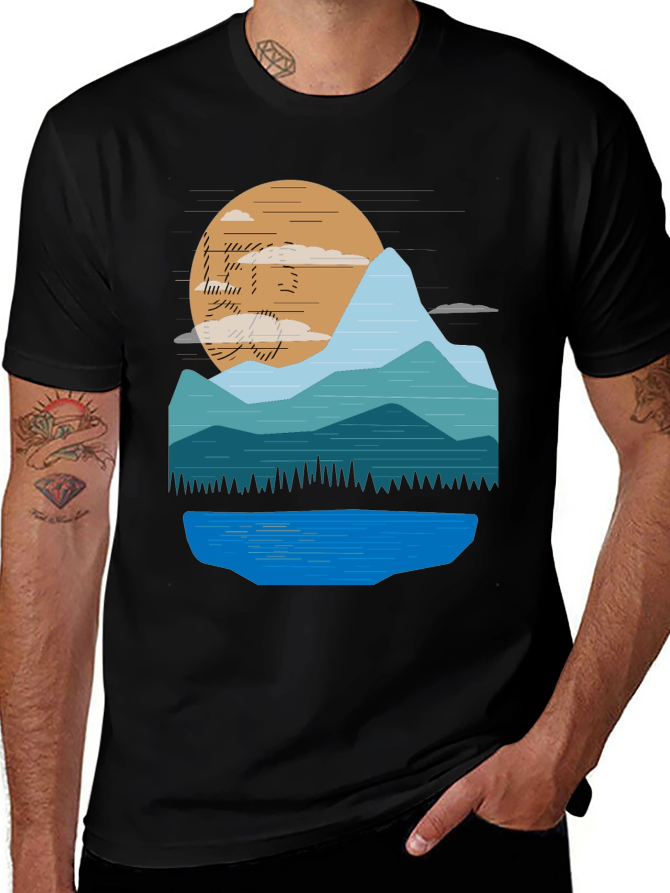 Variant 2 of Mountain Sunset Graphic T-Shirt