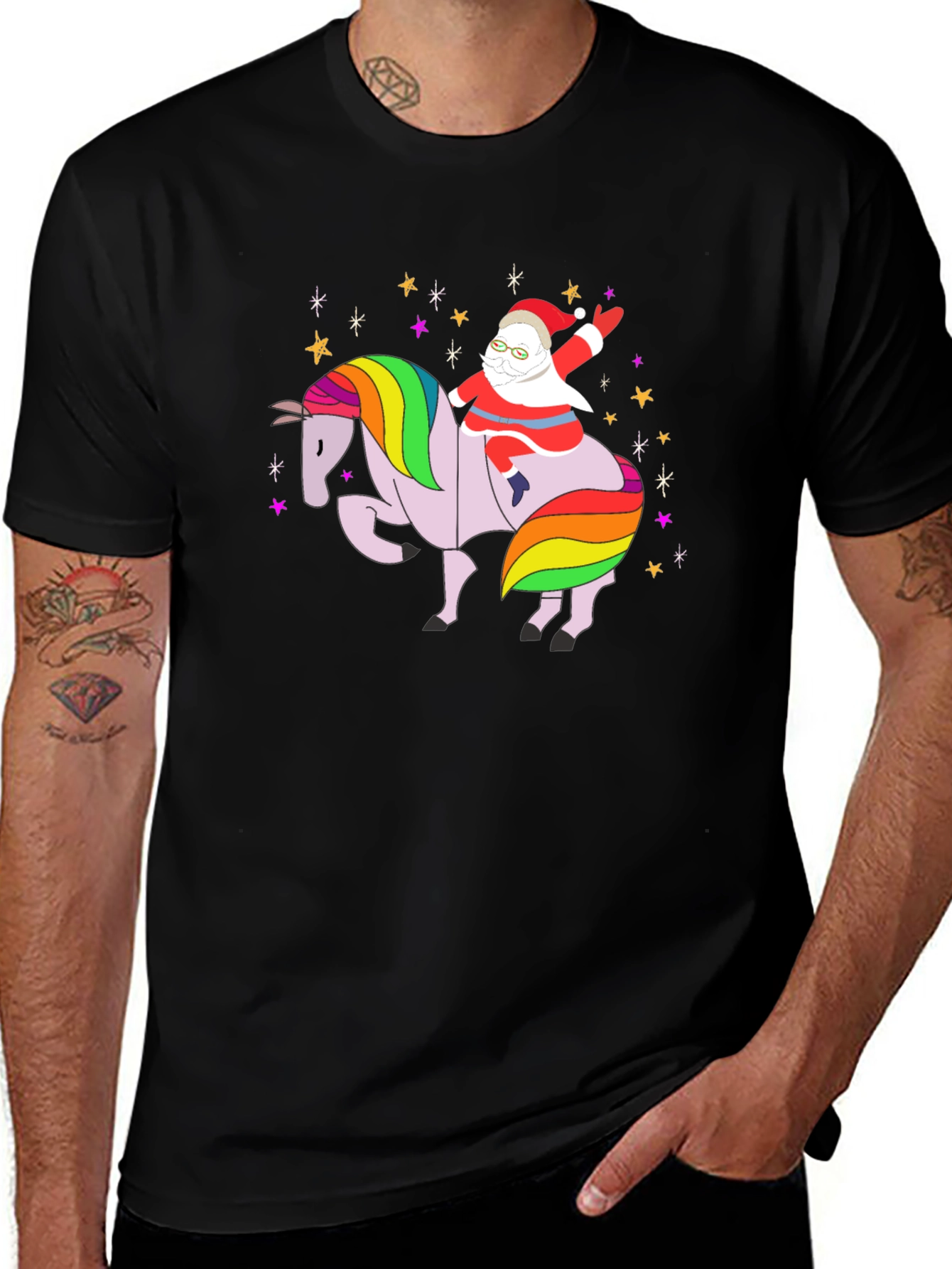 Variant 19 of Santa Unicorn Graphic Tee