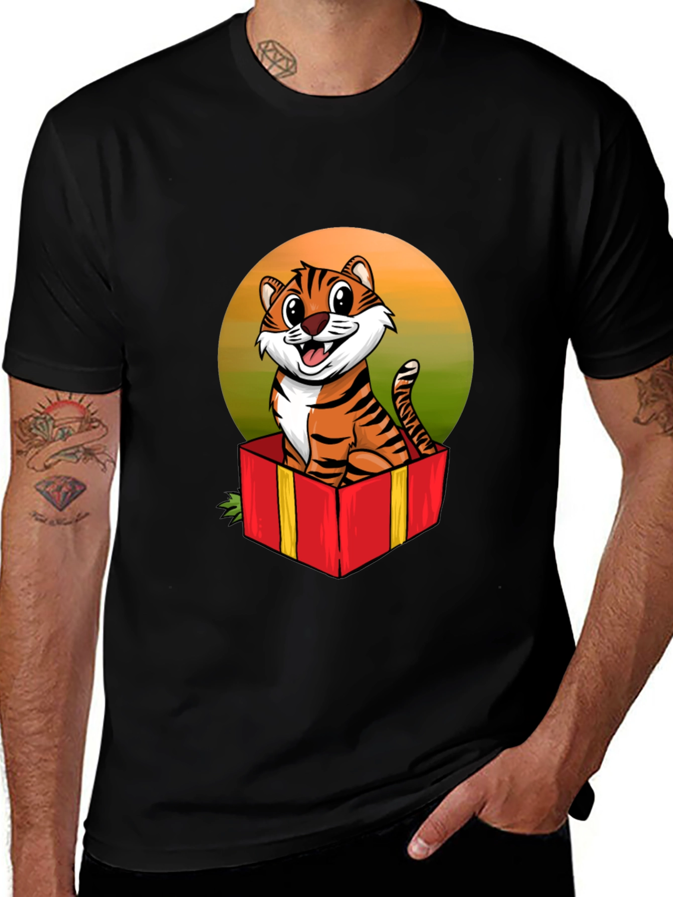 Variant 8 of Cute Tiger in a Box Graphic T-Shirt