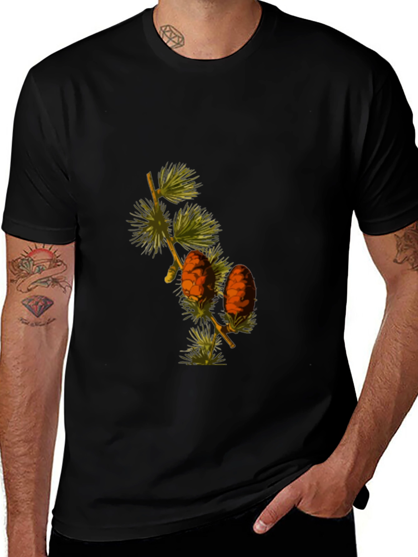 Variant 27 of Botanical Pine Cone Graphic Tee - Nature Inspired T-Shirt