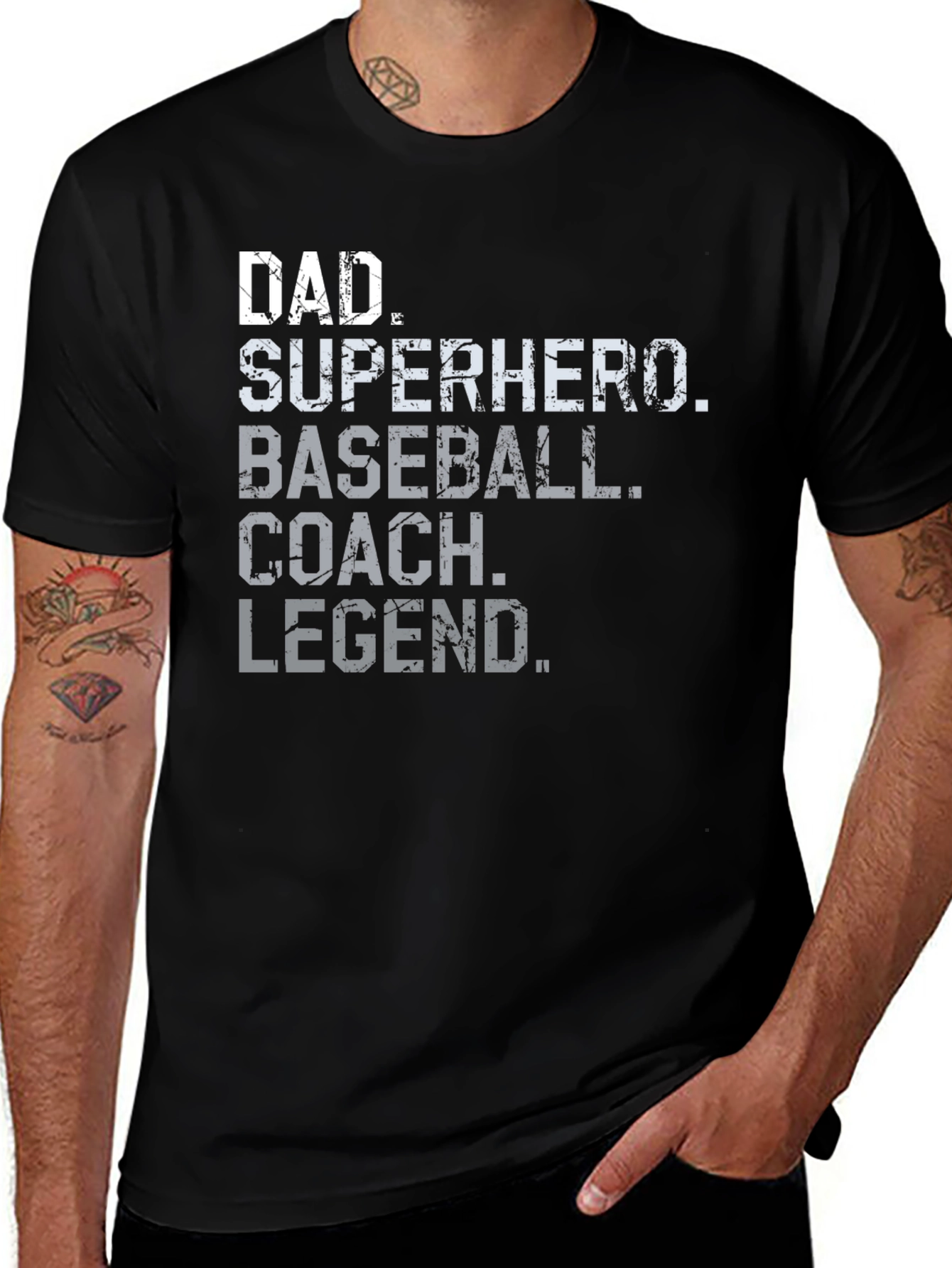 Variant 29 of Dad Superhero Baseball Coach Legend Graphic Tee