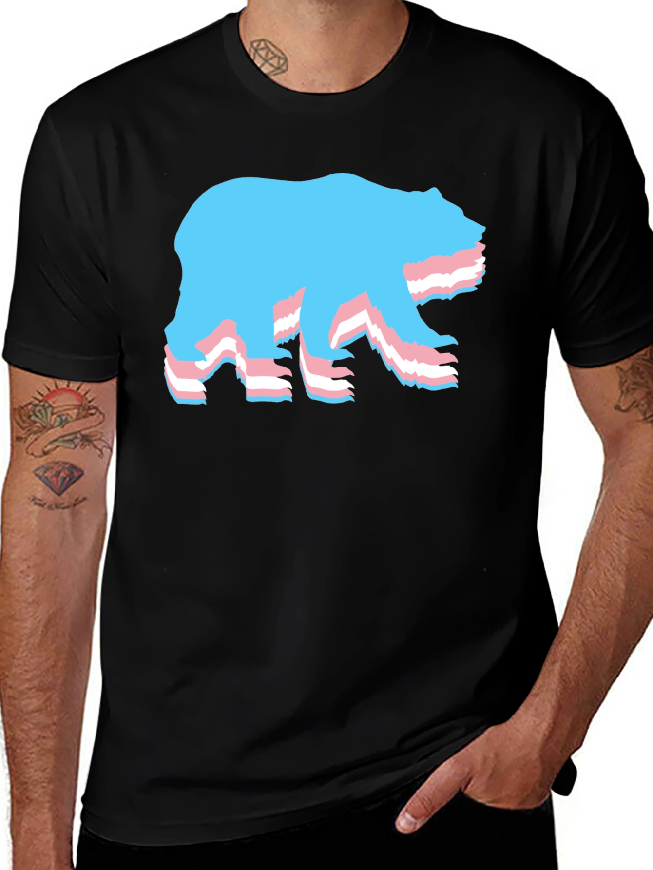 Variant 26 of Transgender Pride Bear T-Shirt - Black