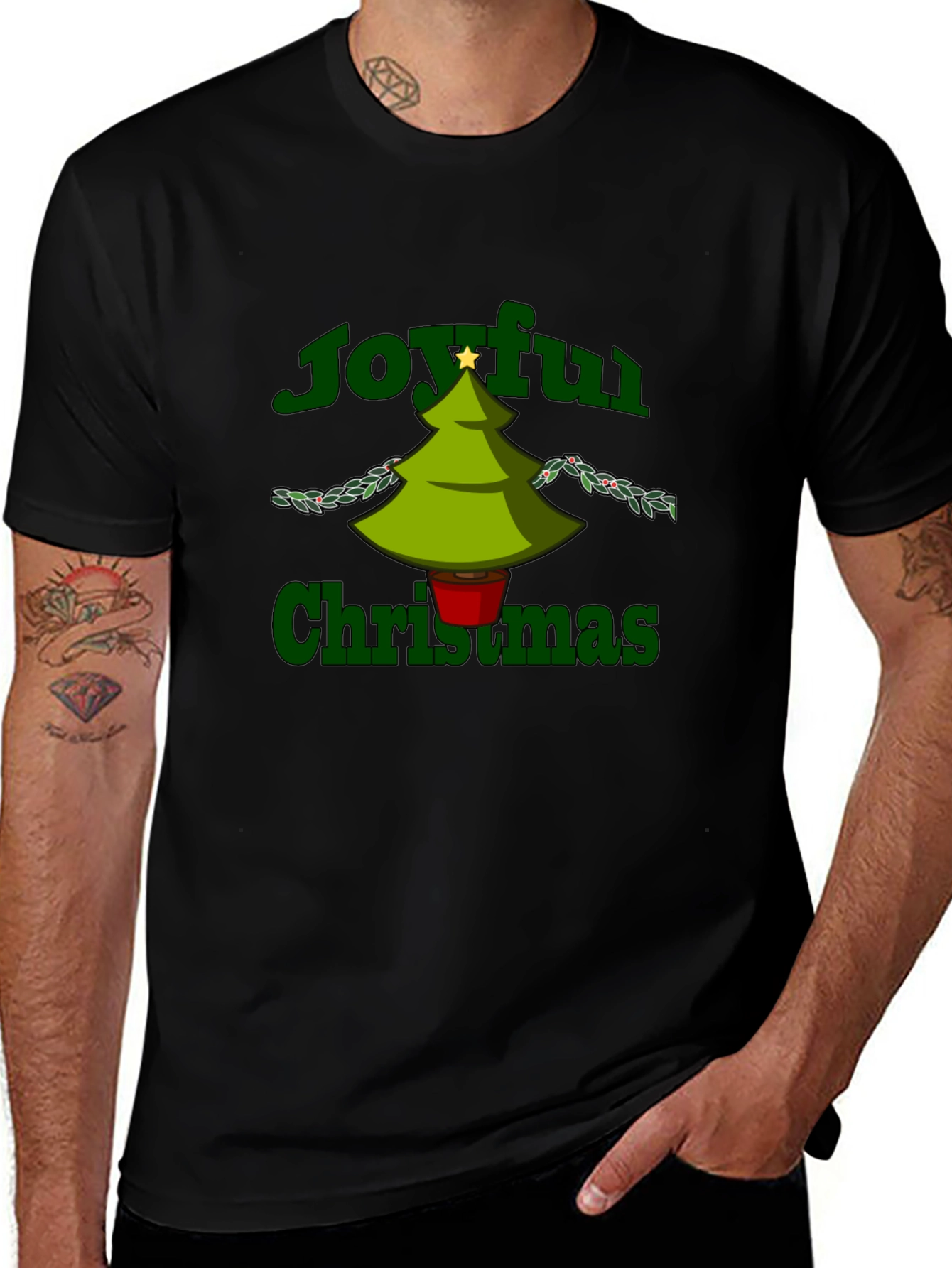 Joyful Christmas Graphic Tee - Holiday Cheer