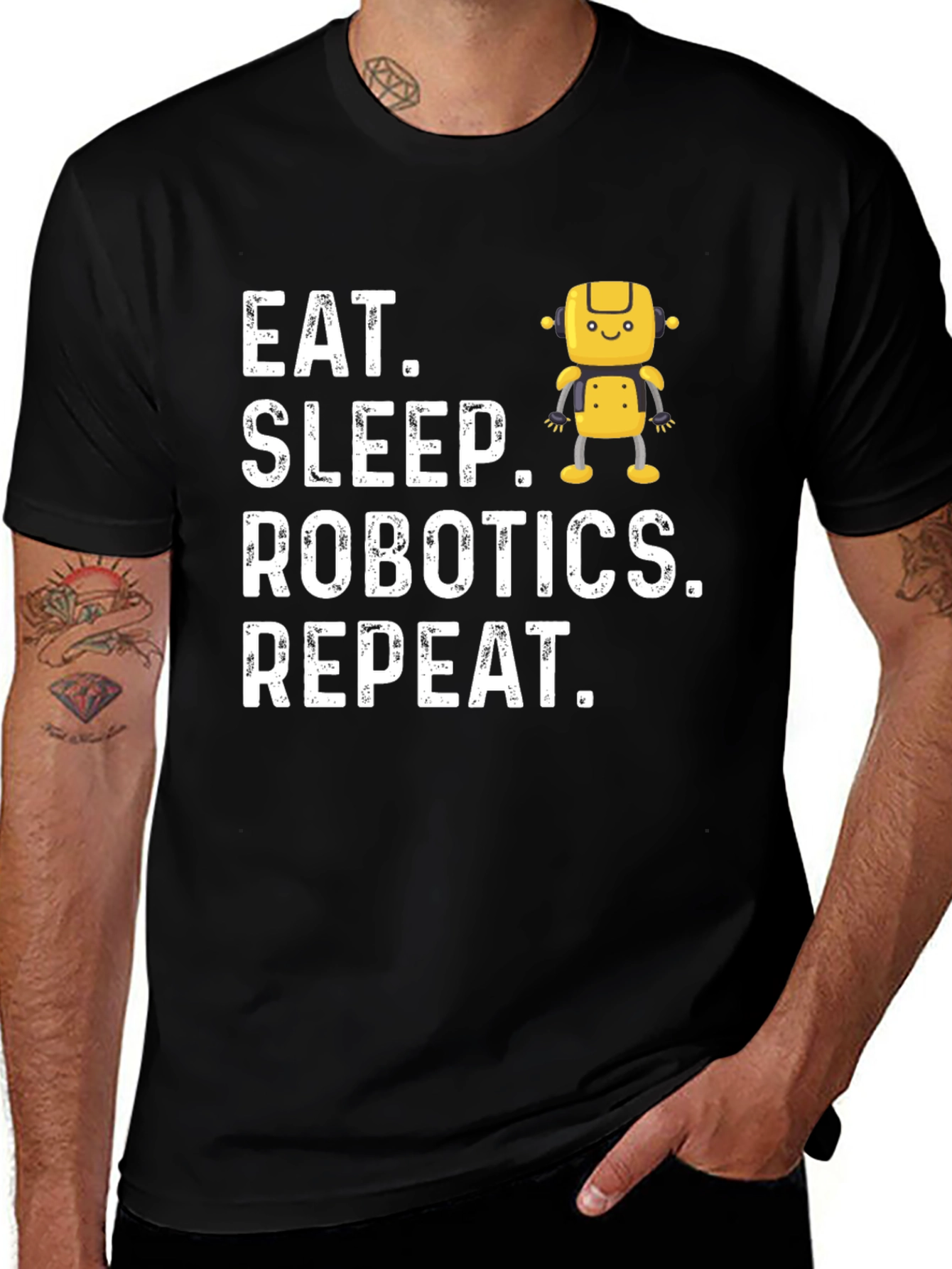 Variant 5 of Eat Sleep Robotics Repeat T-Shirt