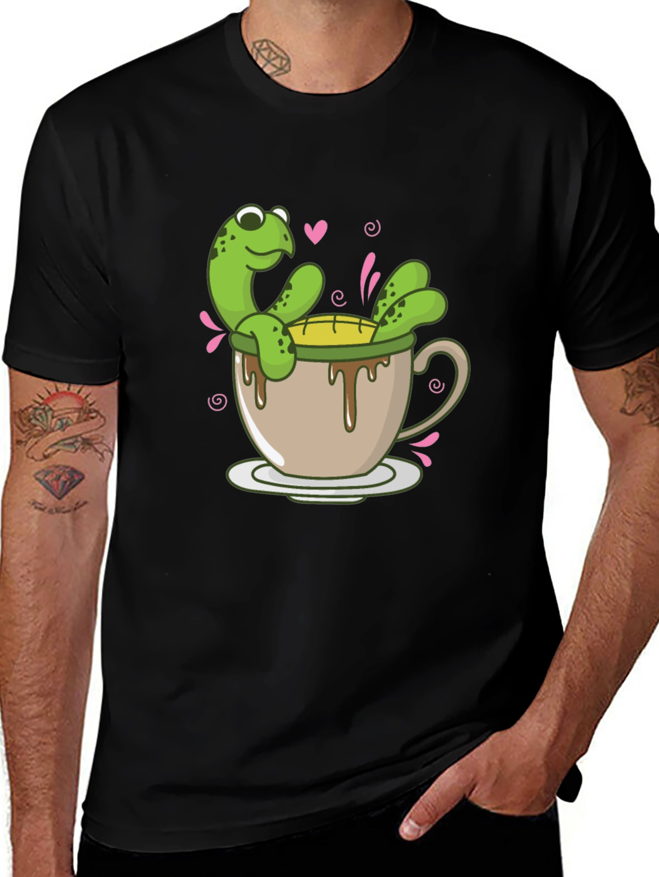 Variant 21 of Cute Turtle Tea Cup Graphic T-Shirt