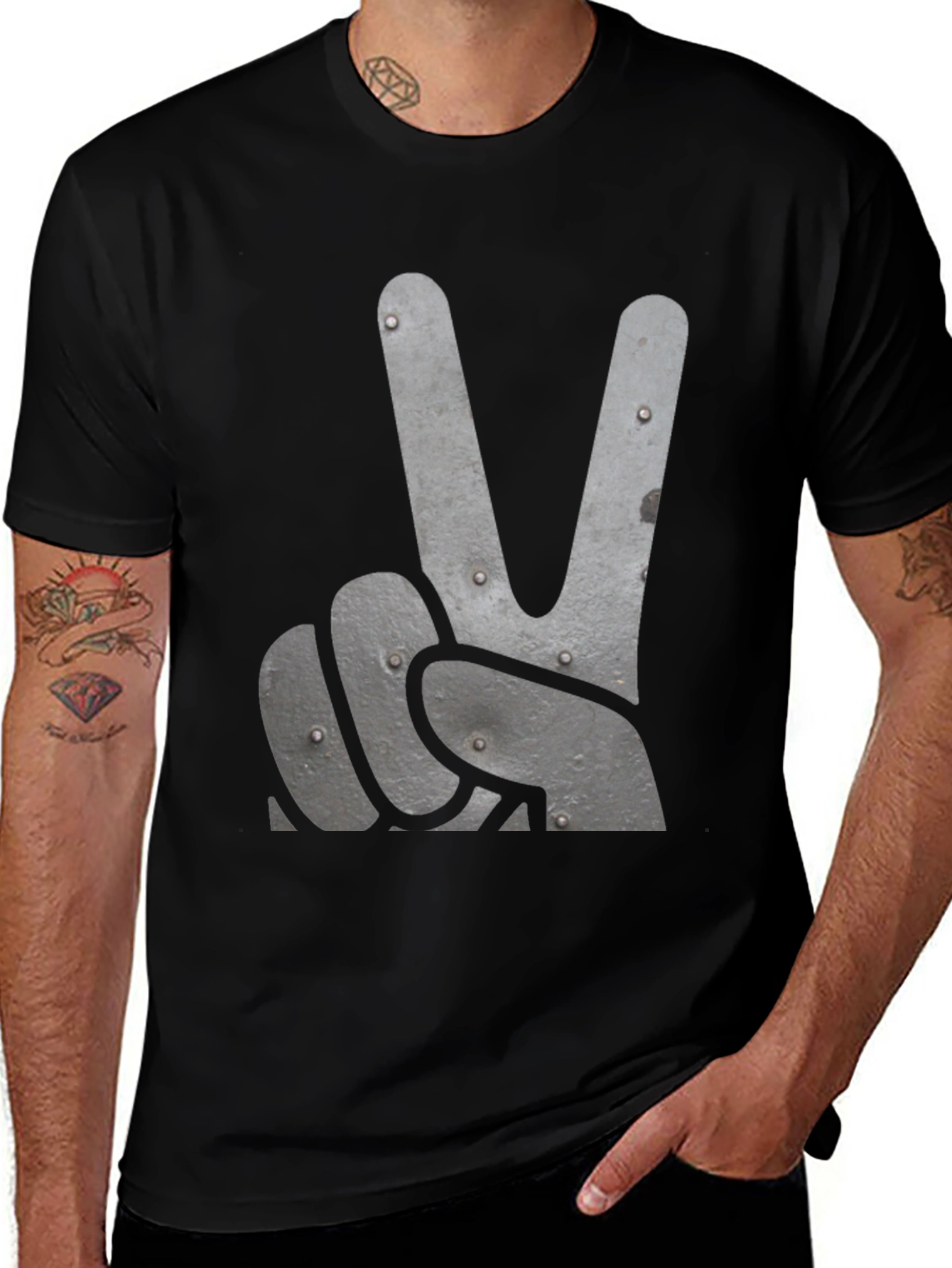 Variant 6 of Peace Sign Riveted T-Shirt