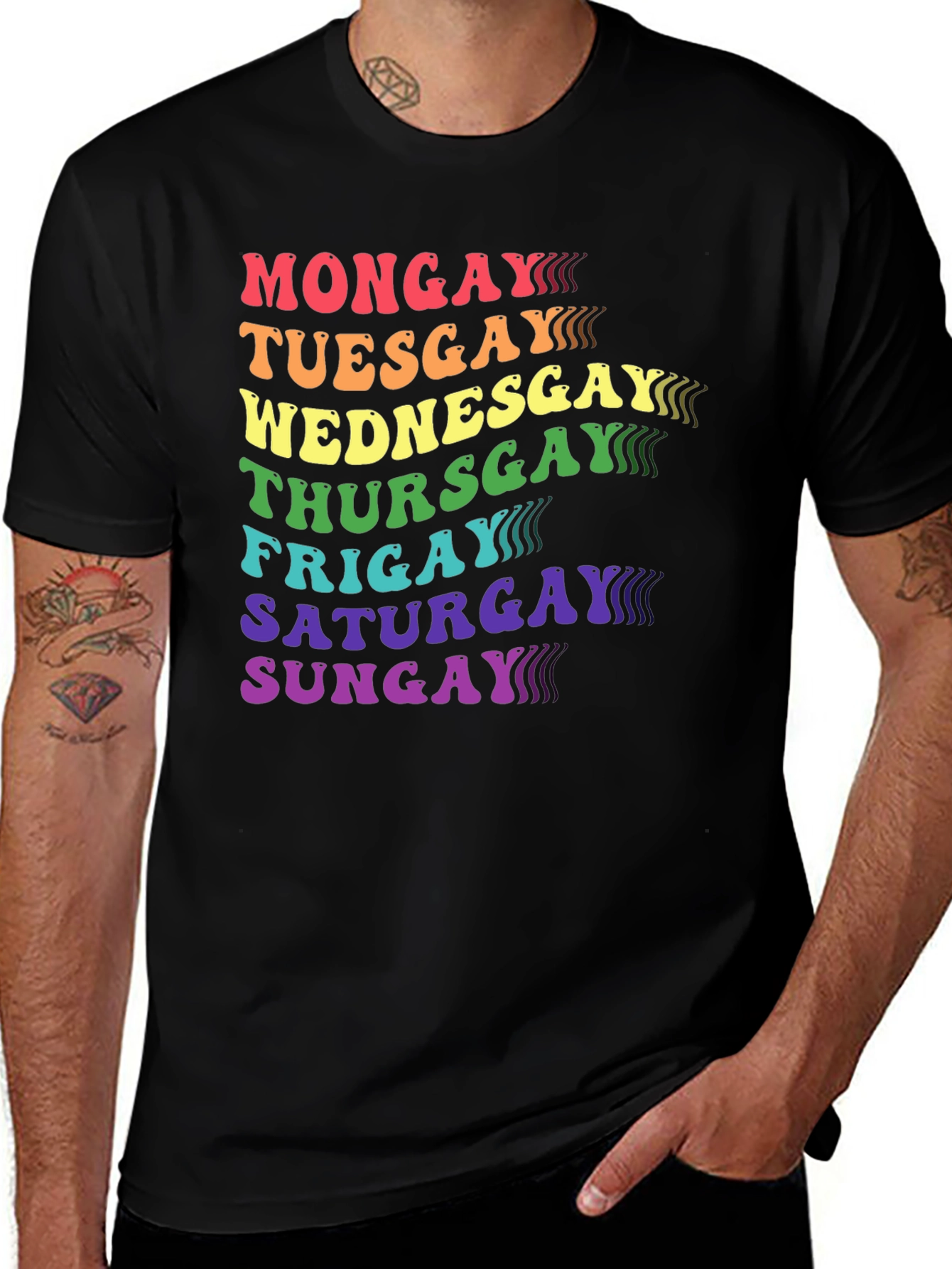 Variant 3 of Rainbow Days of the Week Pride T-Shirt