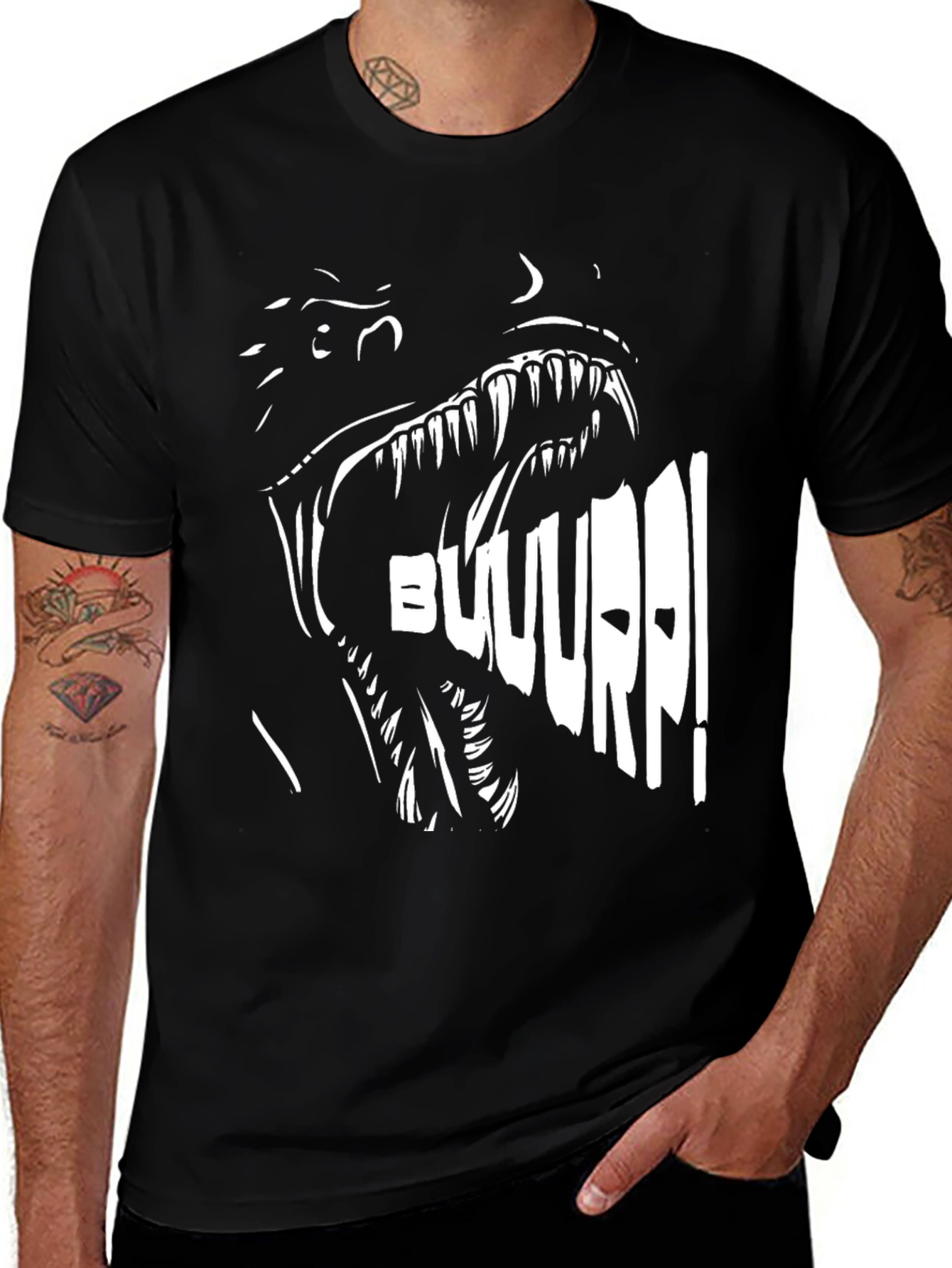Variant 21 of Dinosaur 'BUURP!' Graphic Print Tee
