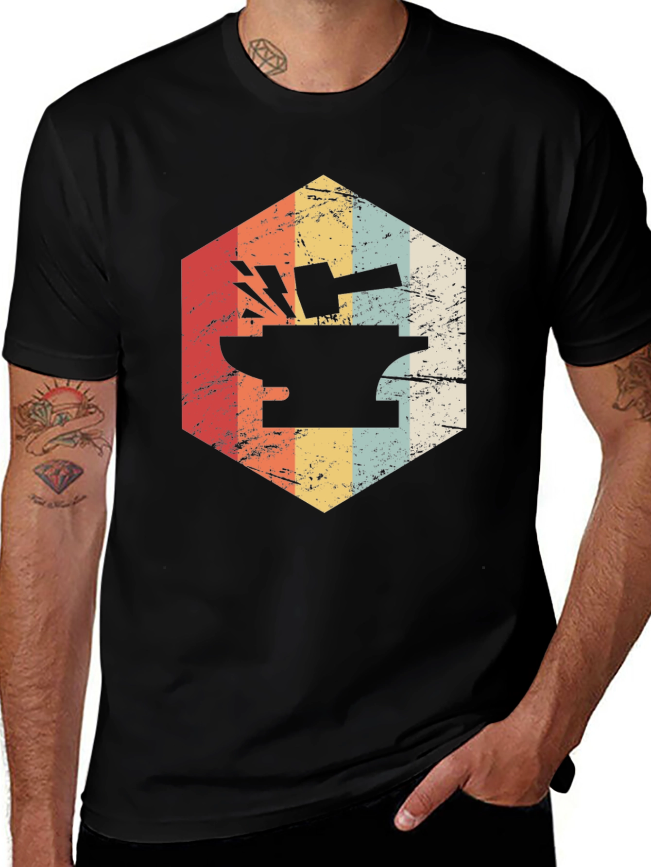 Variant 3 of Retro Blacksmith Anvil T-Shirt