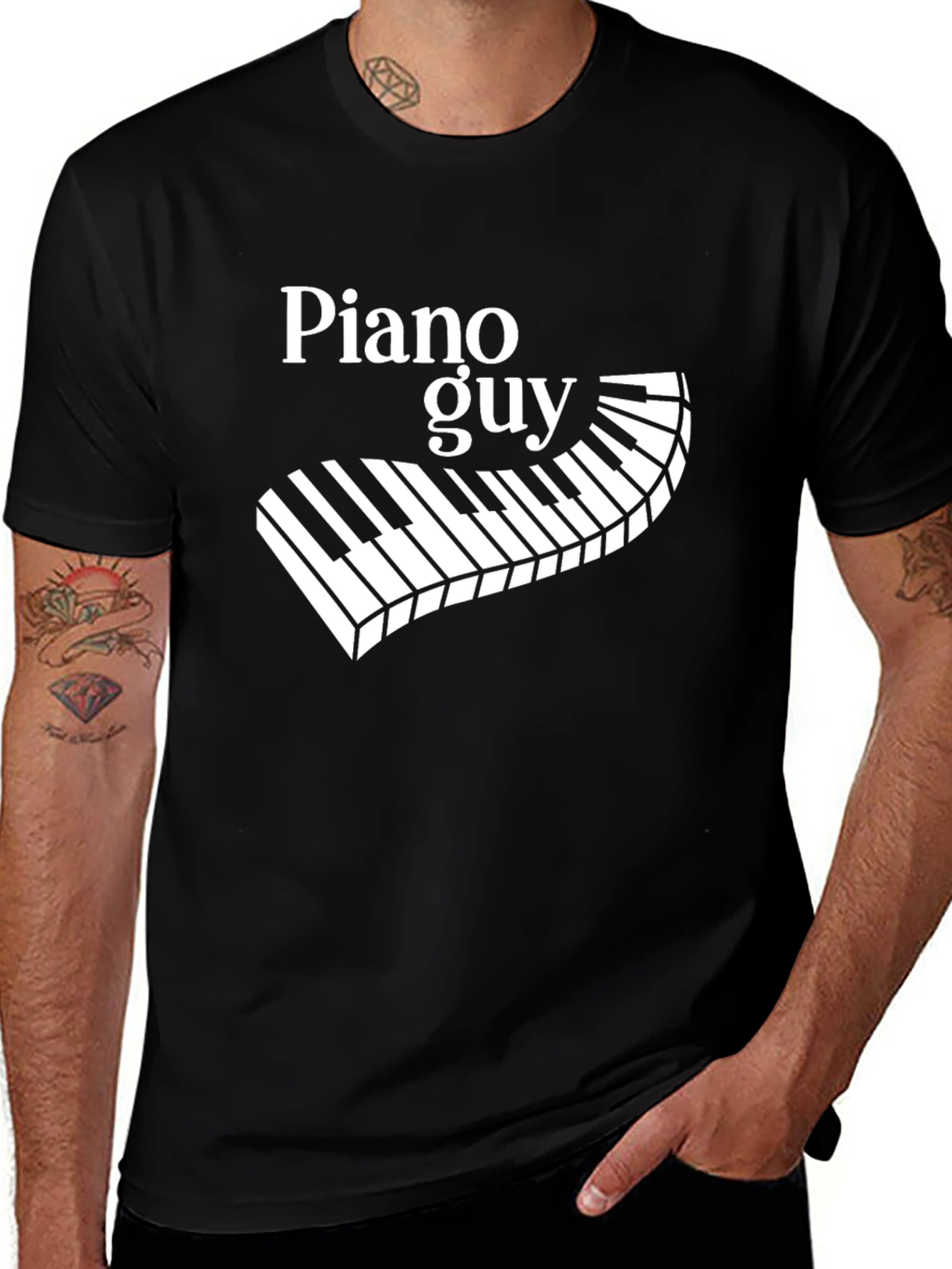 Variant 14 of Piano Guy Black Graphic Tee