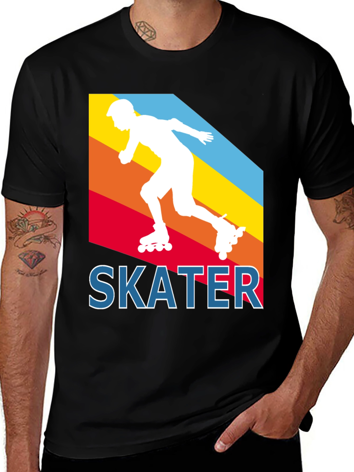 Variant 13 of Retro Skater Tee - Vintage Style Inline Skating Shirt