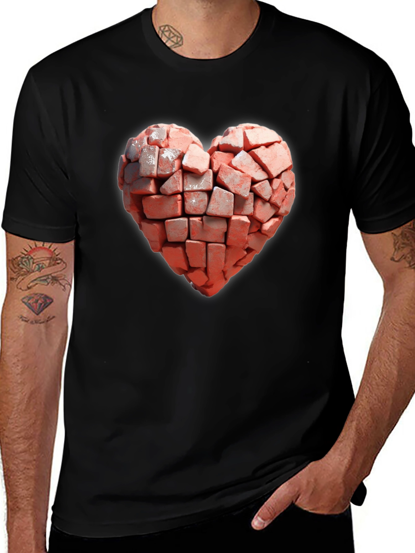 Variant 6 of Brick Heart T-Shirt - Unique Graphic Tee