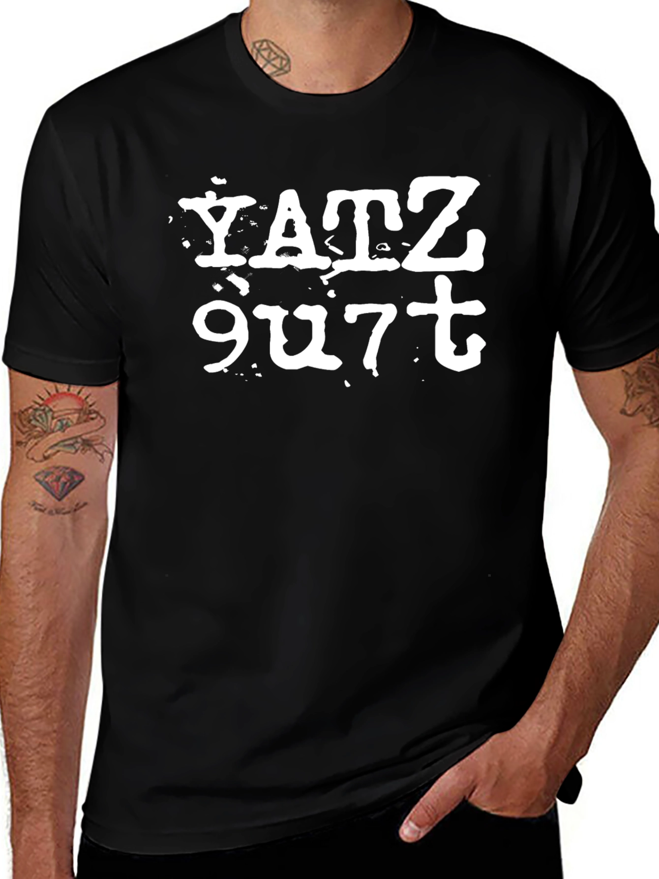 Variant 26 of Yatz 9u7t Graphic Black T-Shirt