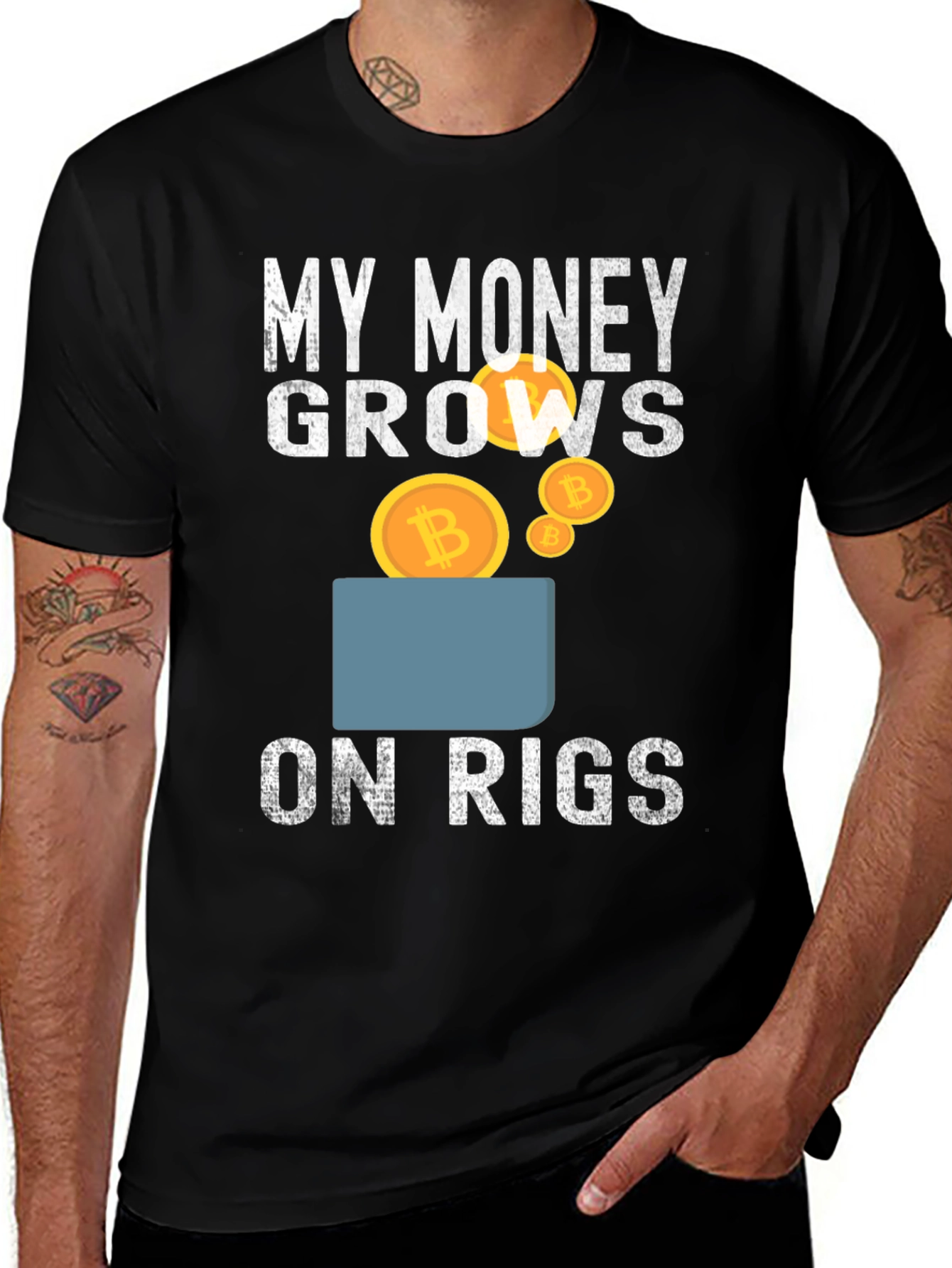My Money Grows on Rigs Bitcoin T-Shirt