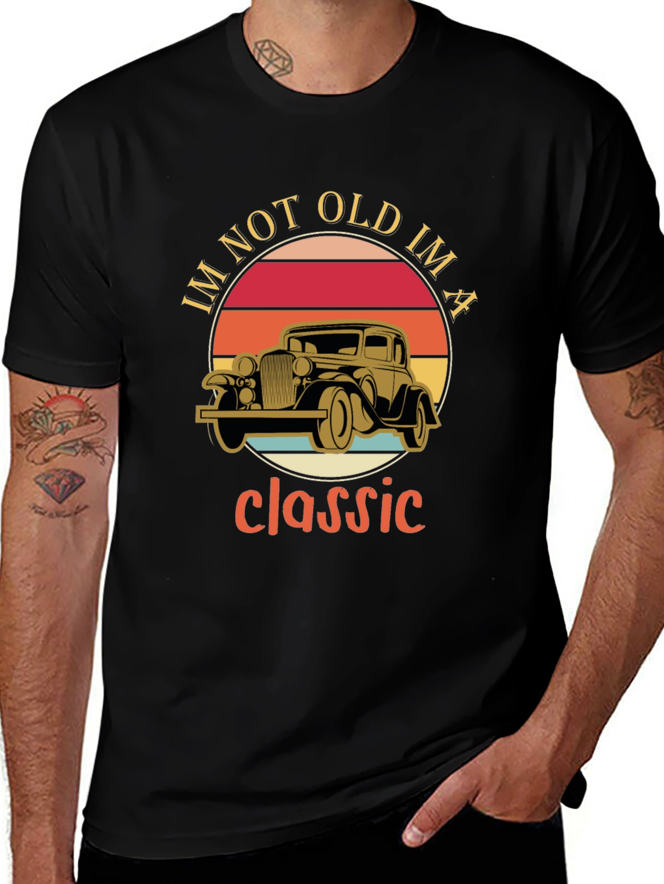 Variant 15 of Classic Car Graphic Tee - "I'm Not Old, I'm a Classic"
