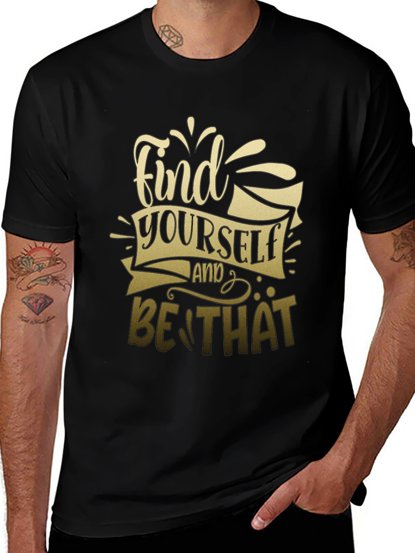 Variant 25 of Find Yourself Graphic T-Shirt - Stylish Black Tee