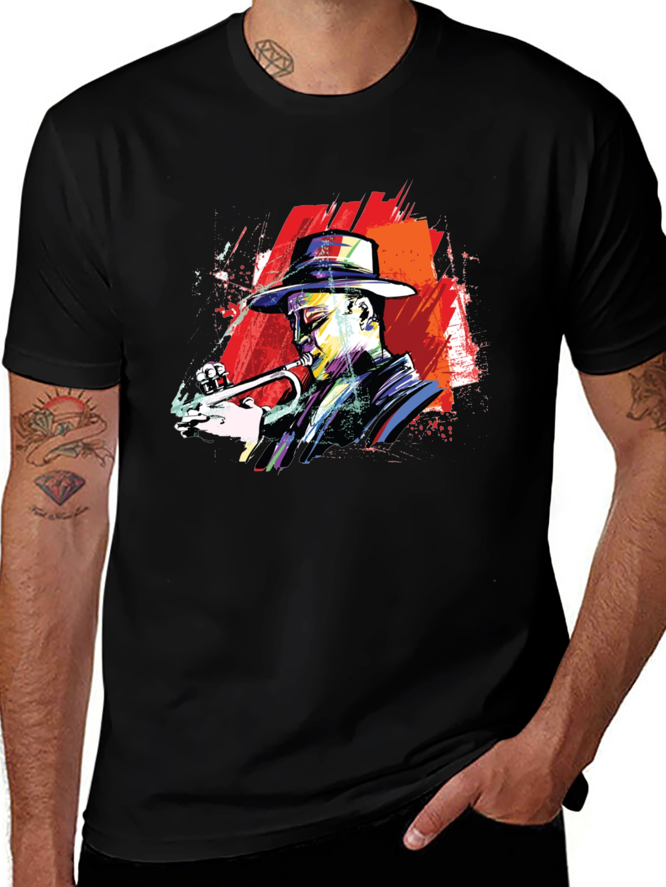 Variant 27 of Jazz Trumpet Player Graphic Tee - Music Lover's T-Shirt