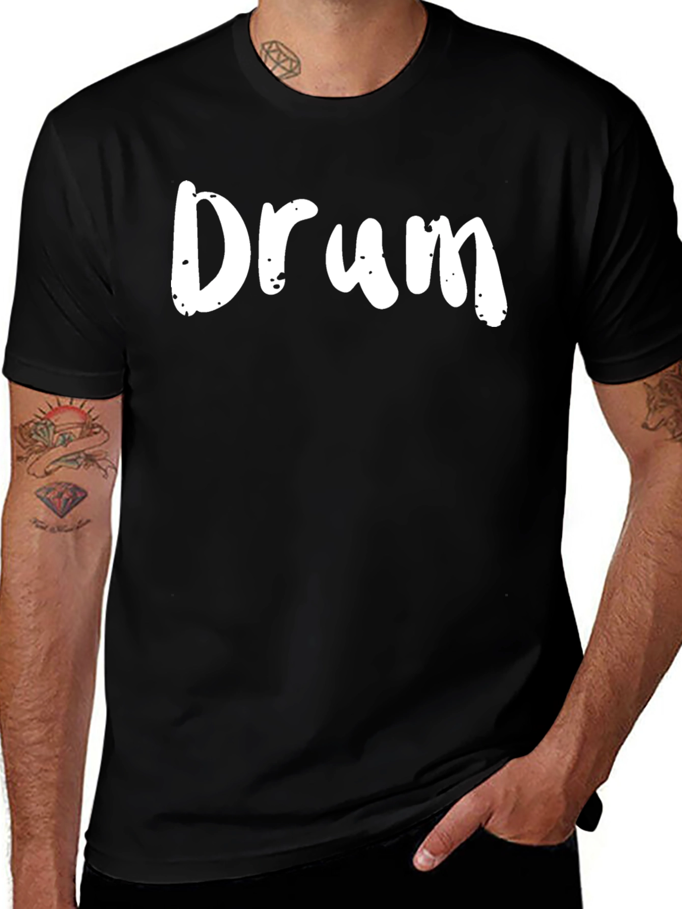 Variant 4 of Drum T-Shirt - Black Crew Neck Tee