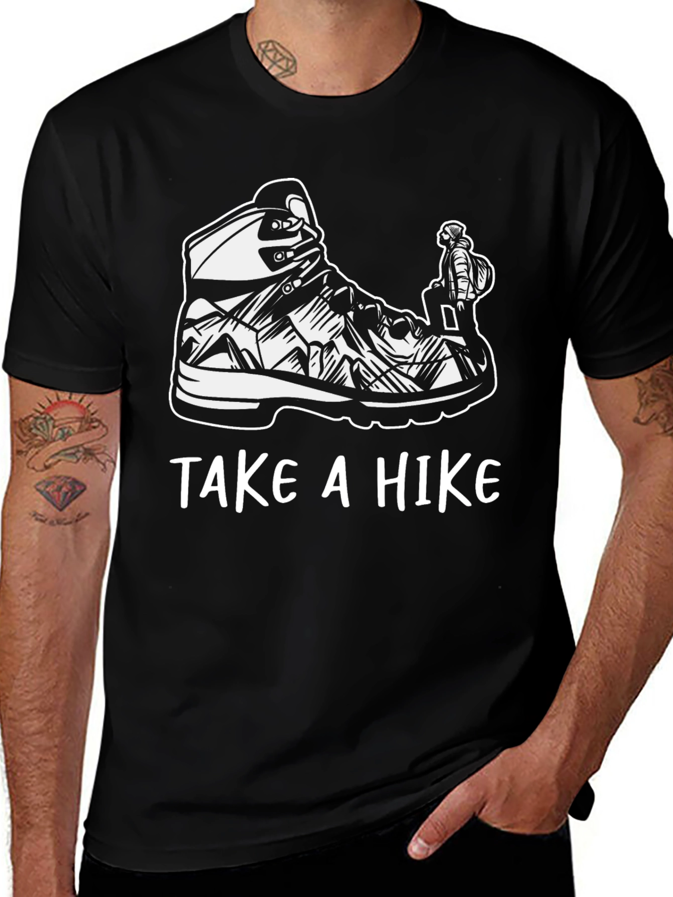 Take a Hike Graphic Tee - Hiking Boot Design T-Shirt