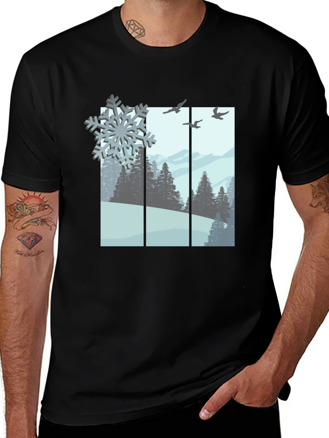 Variant 14 of Winter Mountain Scene Tee