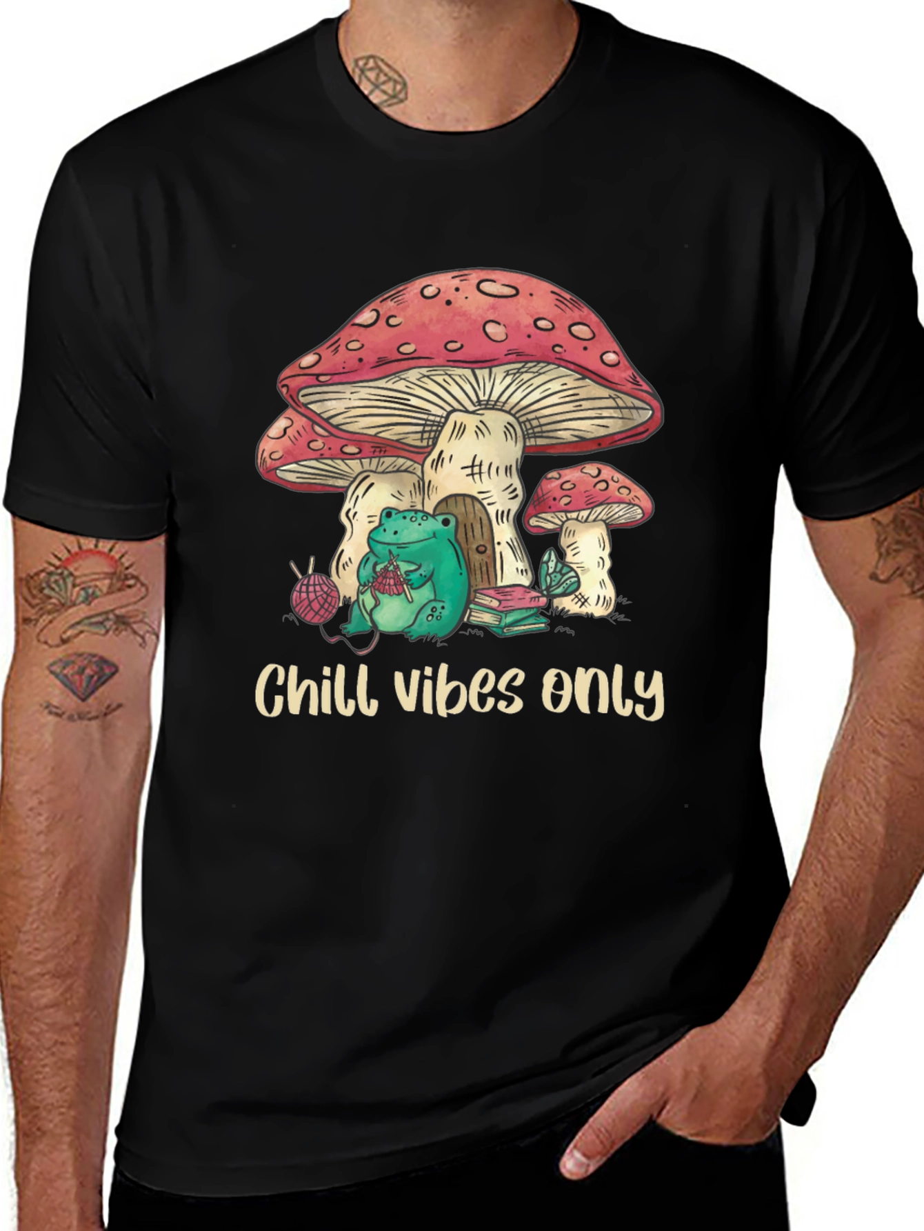 Variant 3 of Chill Vibes Only Frog Mushroom T-Shirt