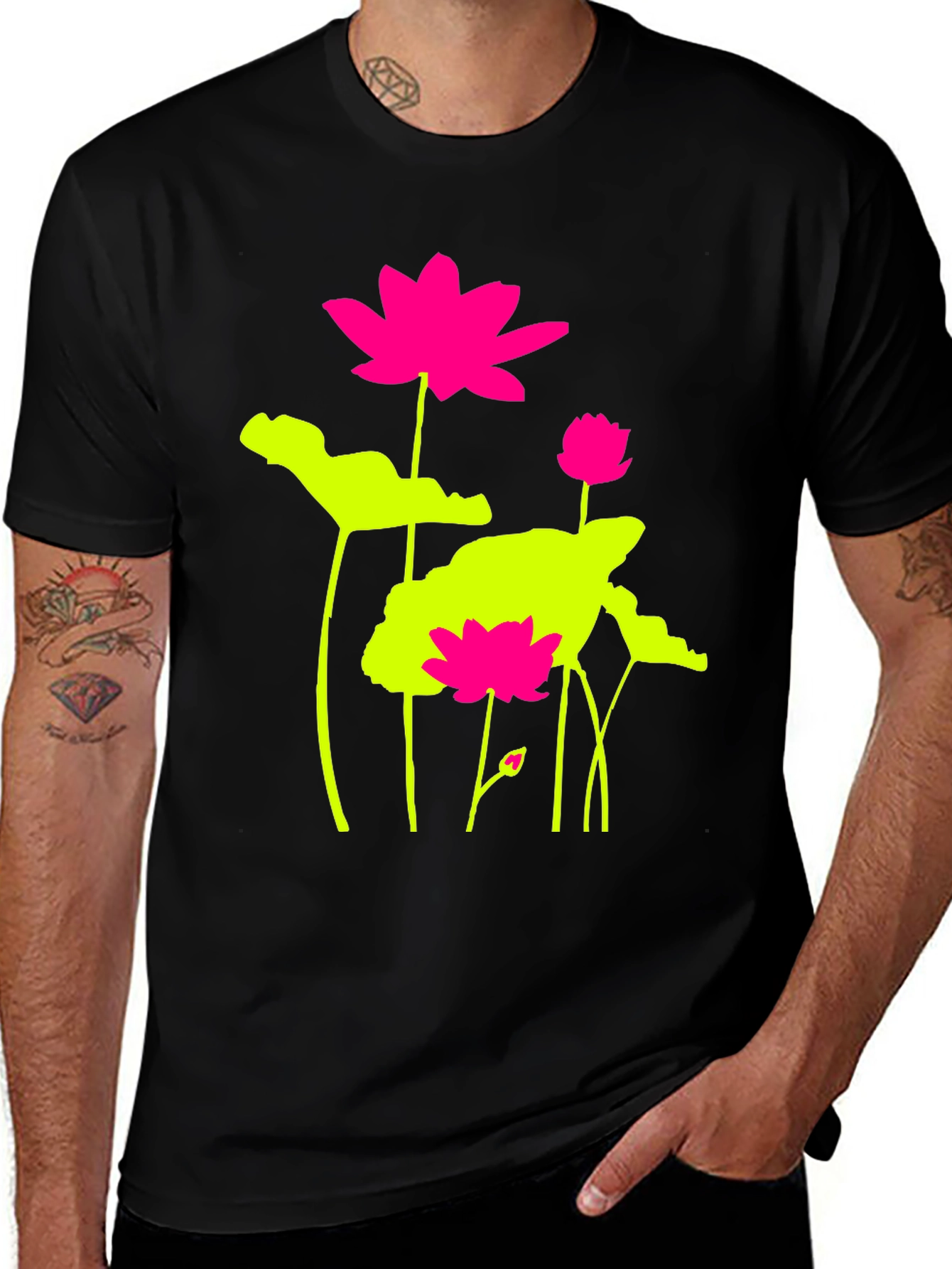 Lotus Flower Graphic Print T-Shirt