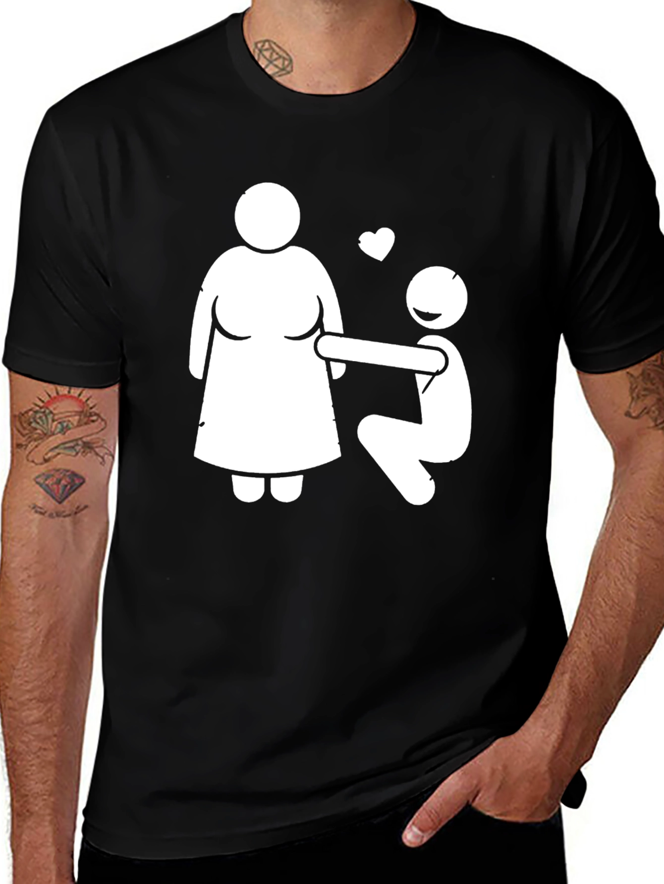 Variant 20 of Humorous Proposal Graphic Tee - Black