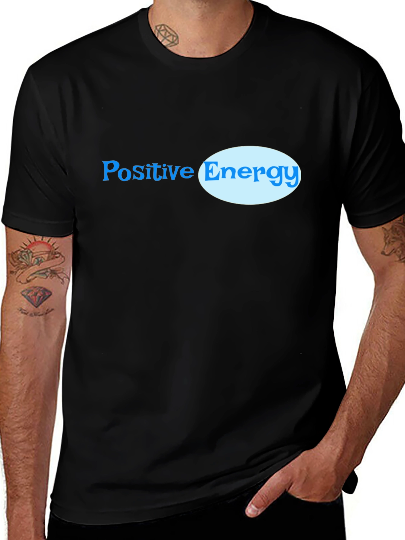 Variant 17 of Positive Energy Black T-Shirt - Inspiring Design