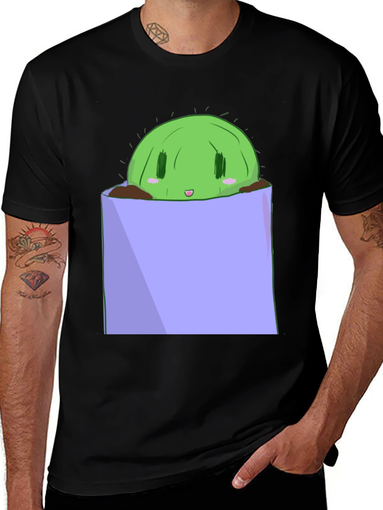 Variant 15 of Kawaii Cactus Pocket T-Shirt