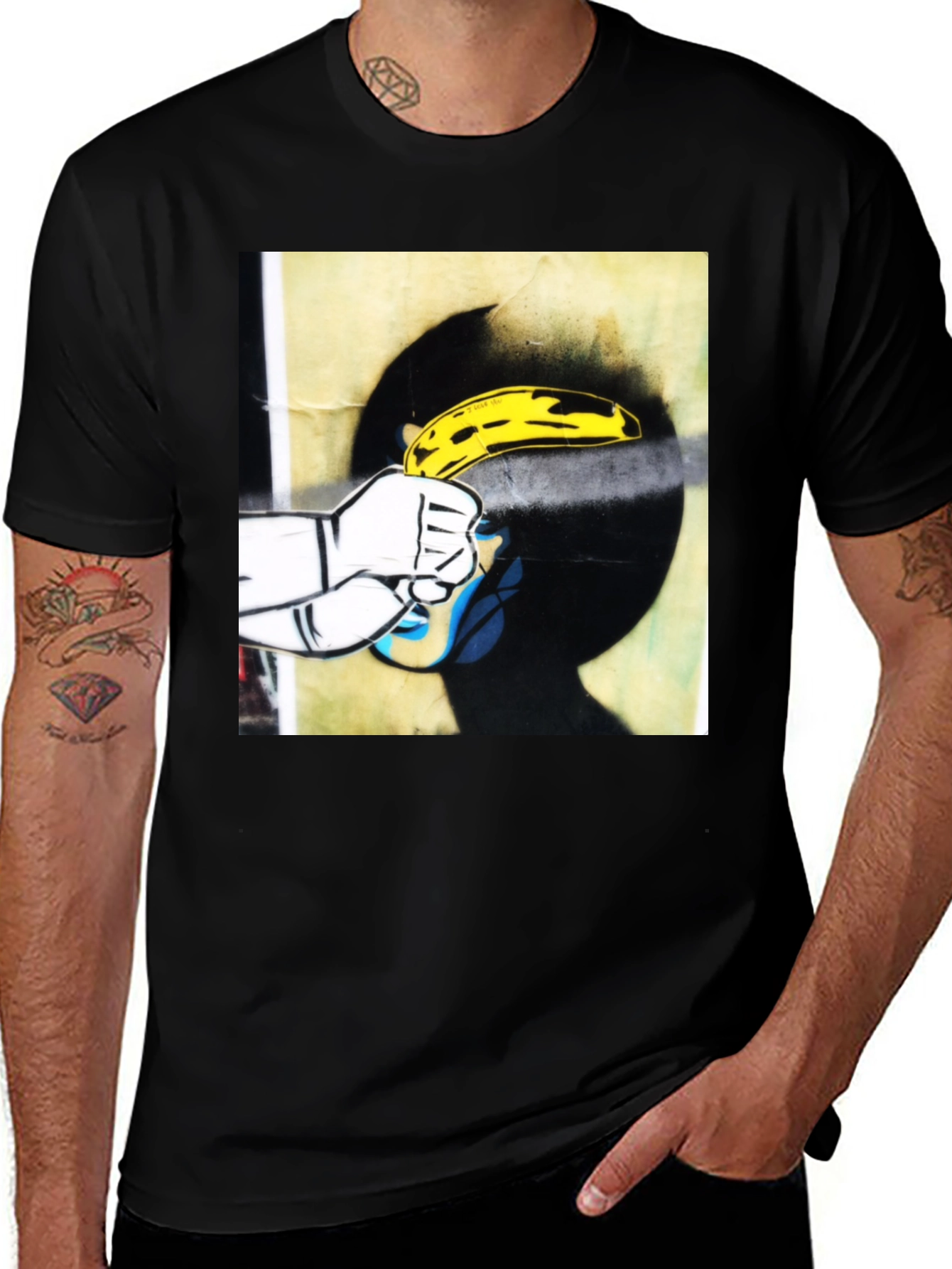 Black Banana Gun T-Shirt - Pop Art Graphic Tee main image